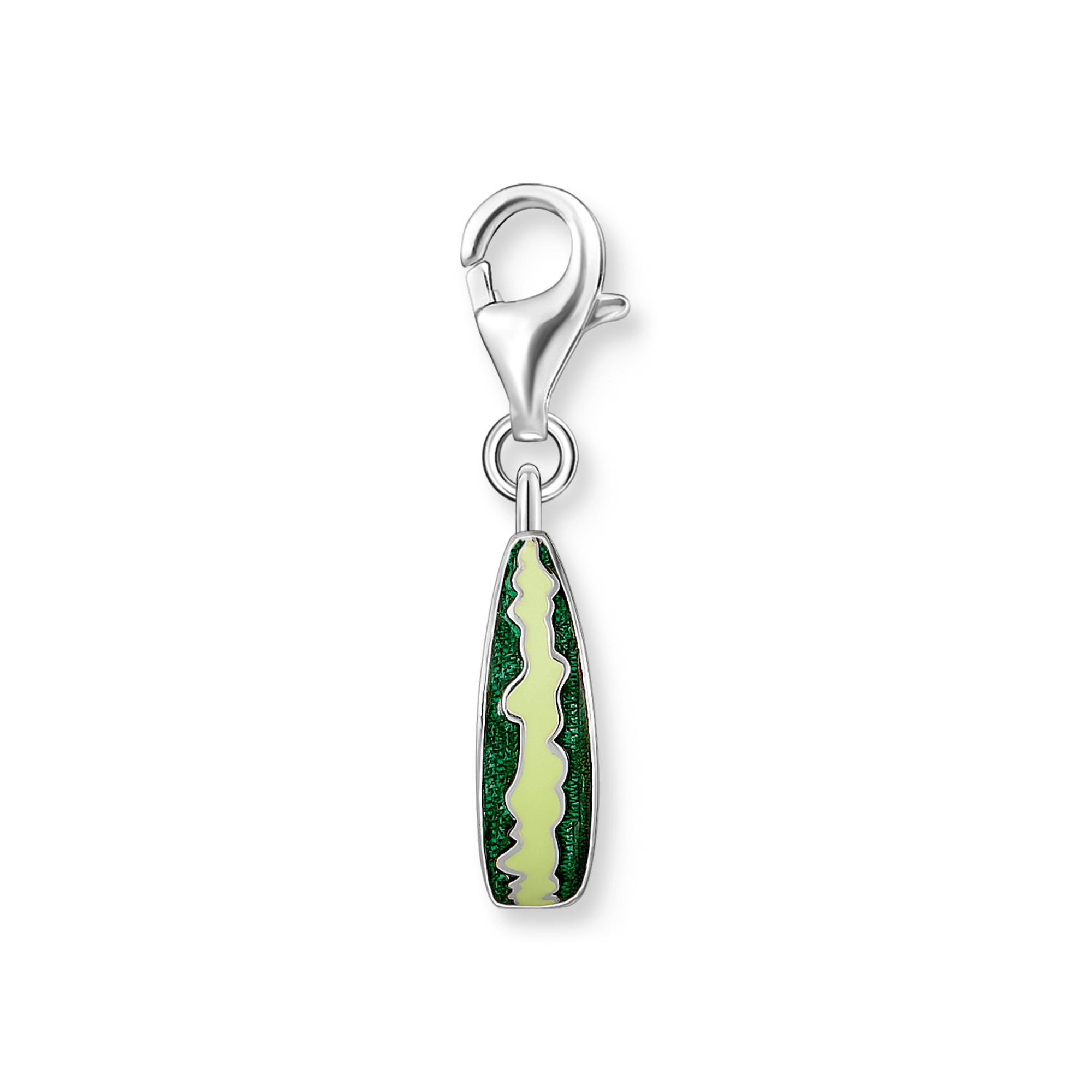 Thomas Sabo Charm Wassermelone aus recyceltem Silber mit pink-grüner Emaille und Karabinerverschluss