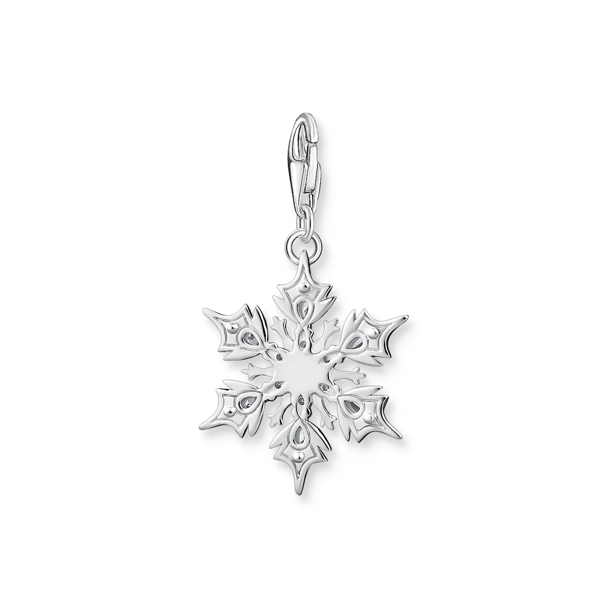 Thomas Sabo Charm Silber "Schneeflocke mit blauen Steinen" 1902-945-7
