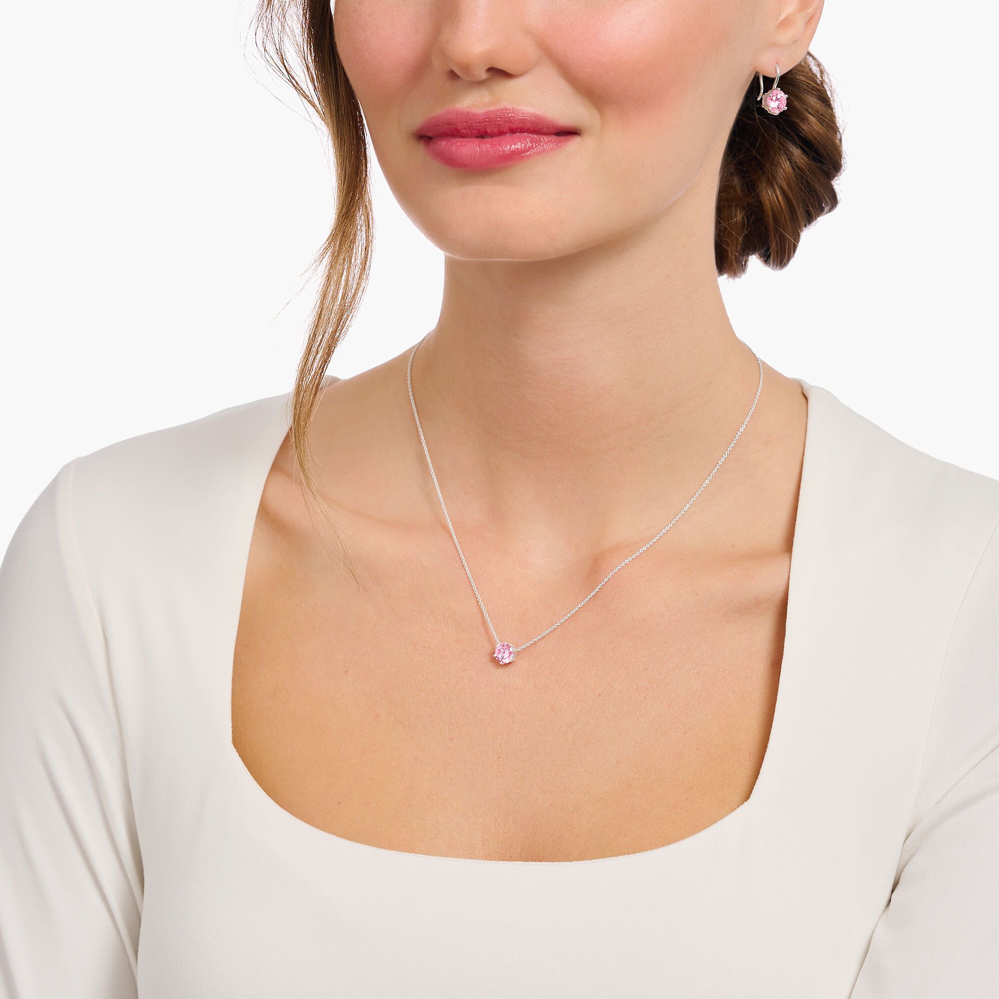 Thomas Sabo KE2210-051-9 Kette mit pink Anhänger