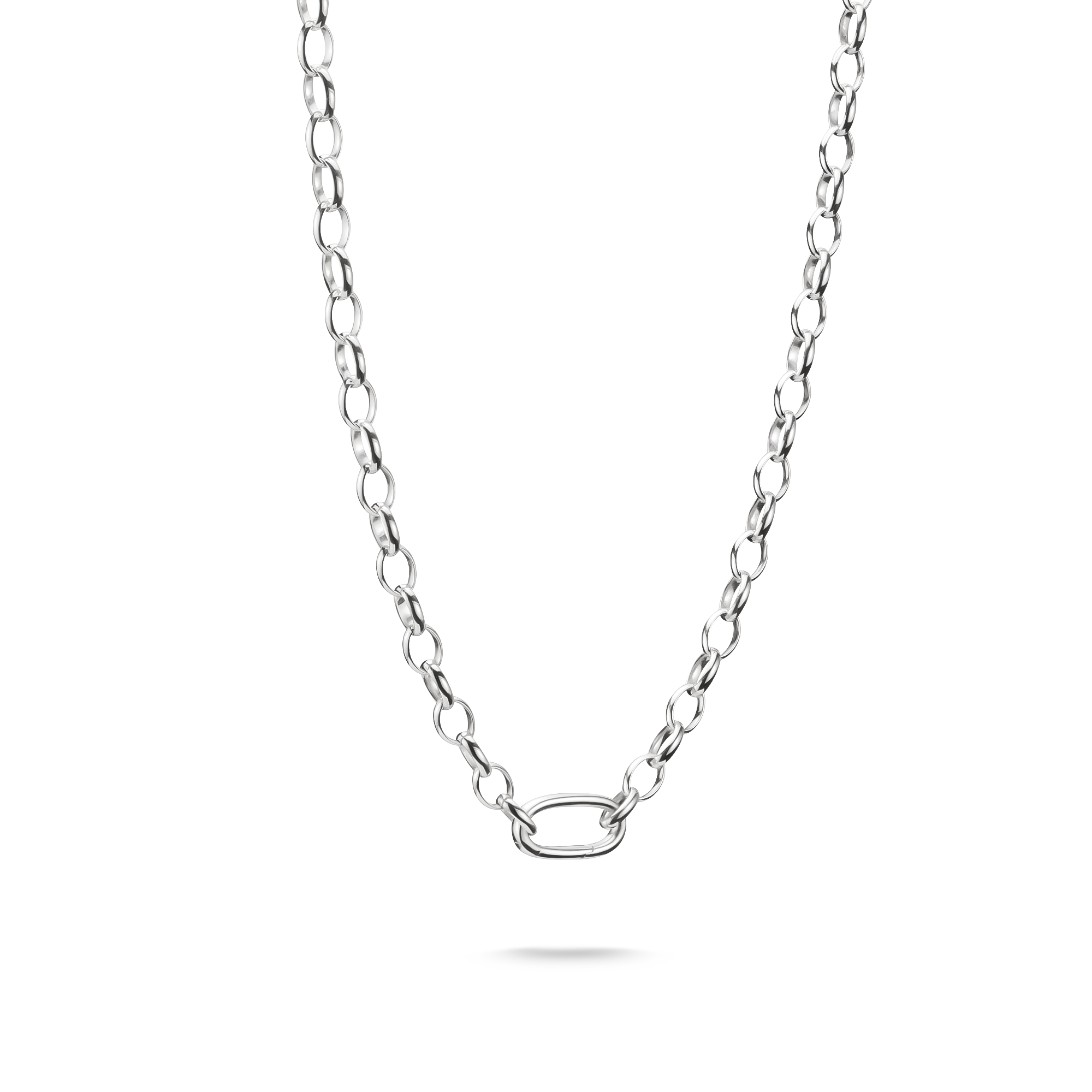 Silberne Charm-Kette mit Ringverschluss und Connect Link