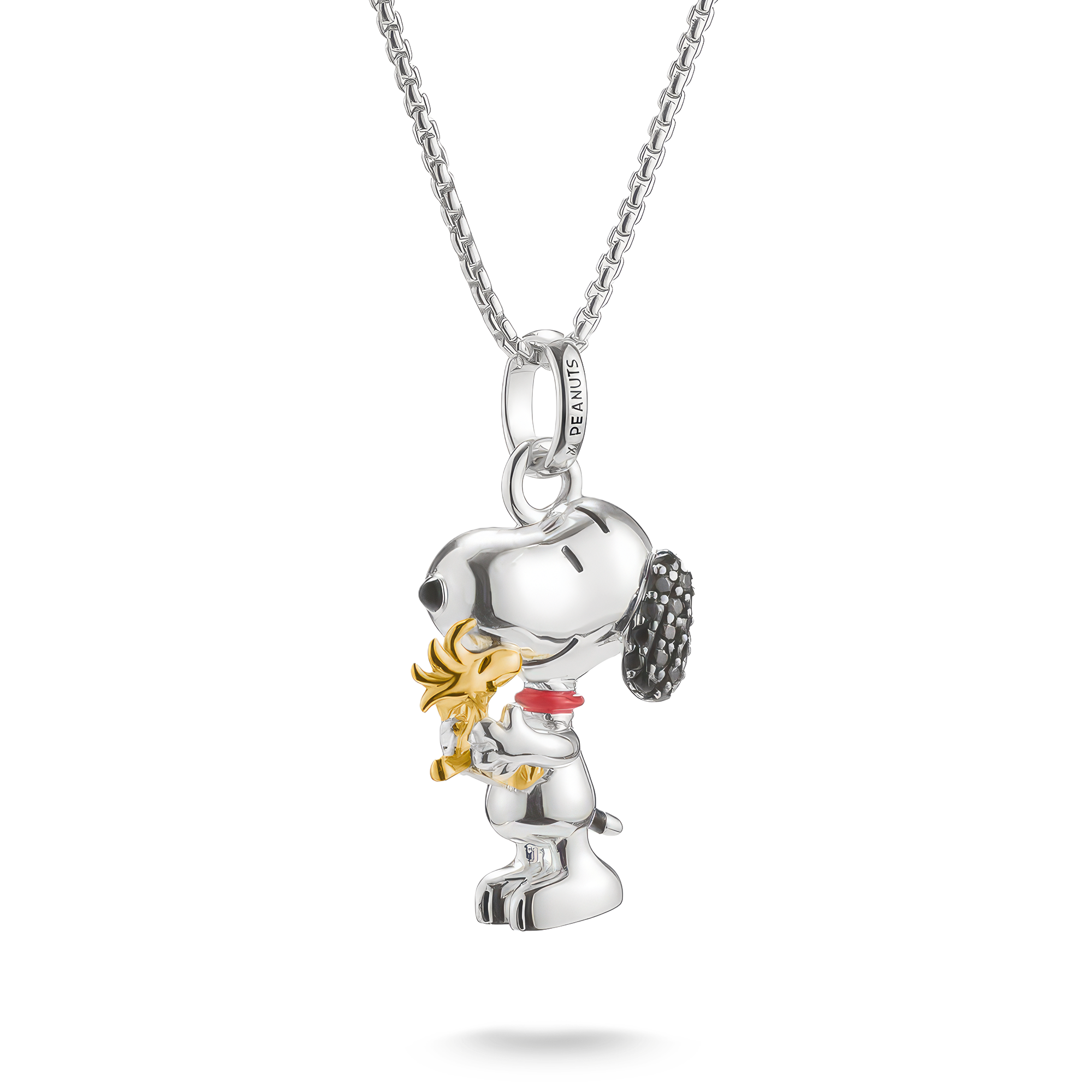 THOMAS SABO PEANUTS Kette Snoopy mit Woodstock Pavé Anhänger 18k Vergoldung KE2345-565-7