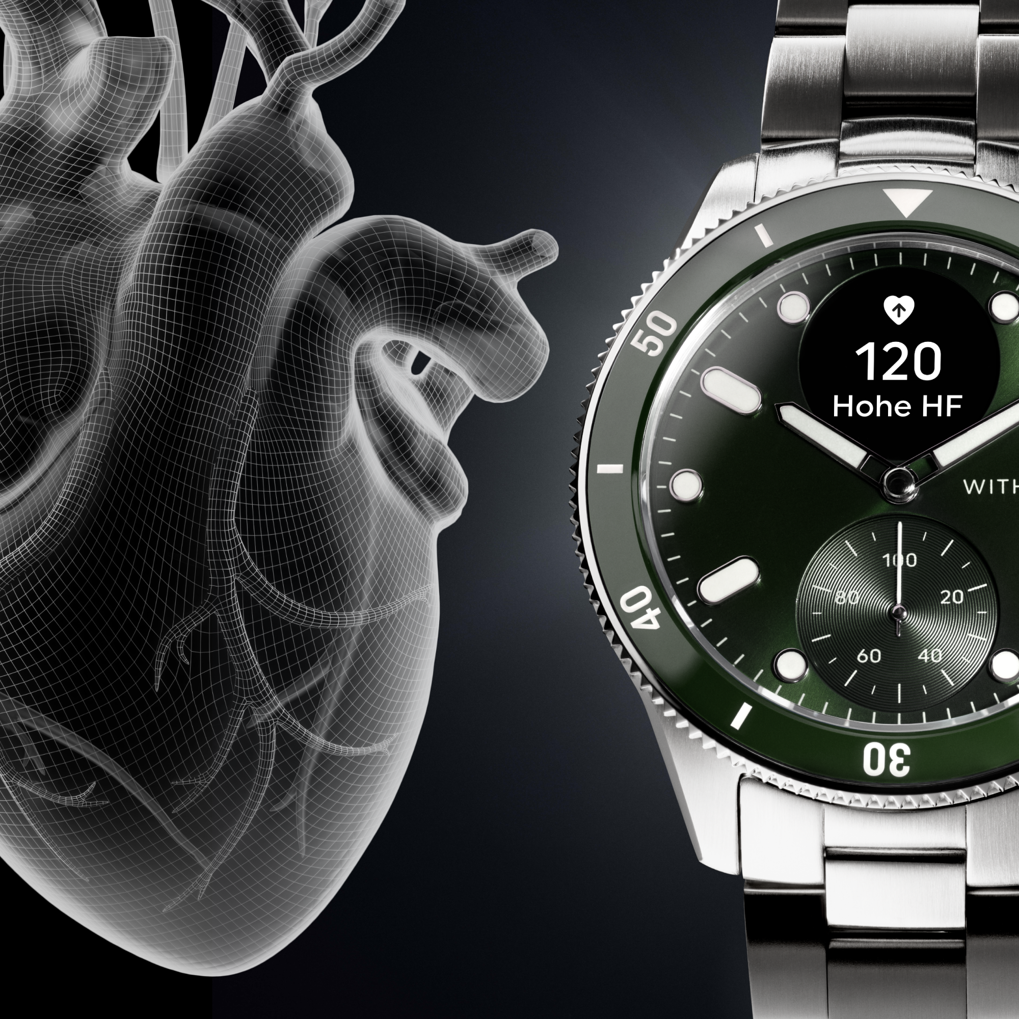 Withings HWA10-MODEL 8-ALL-IN Scanwatch Nova - 42mm Green