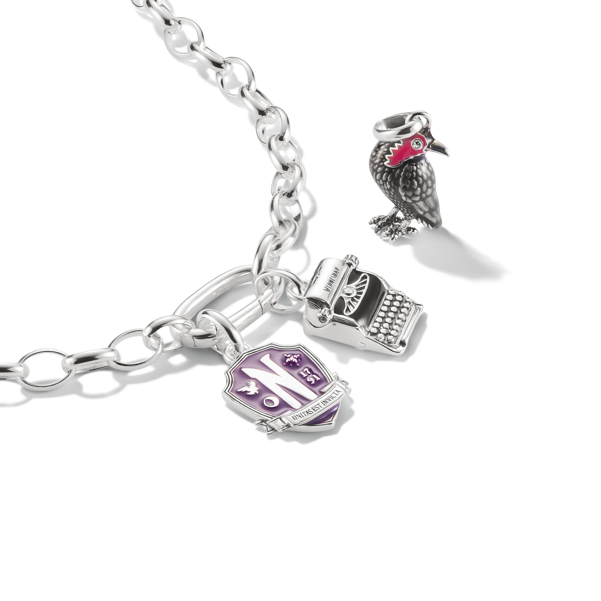 Thomas Sabo Charm-Anhänger Wednesday Nevermore Emaille Connect Silber CC1316-691-13
