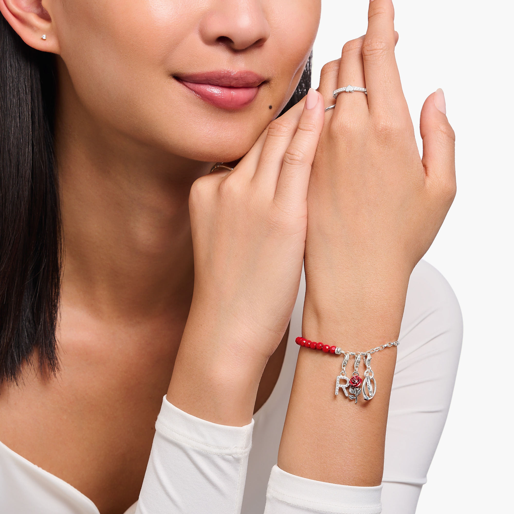 Thomas Sabo 2076-664-10 Charm-Anhänger rote Rose Silber