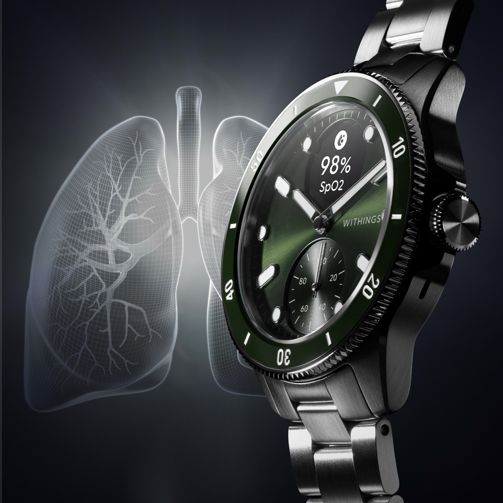 Withings HWA10-MODEL 8-ALL-IN Scanwatch Nova - 42mm Green