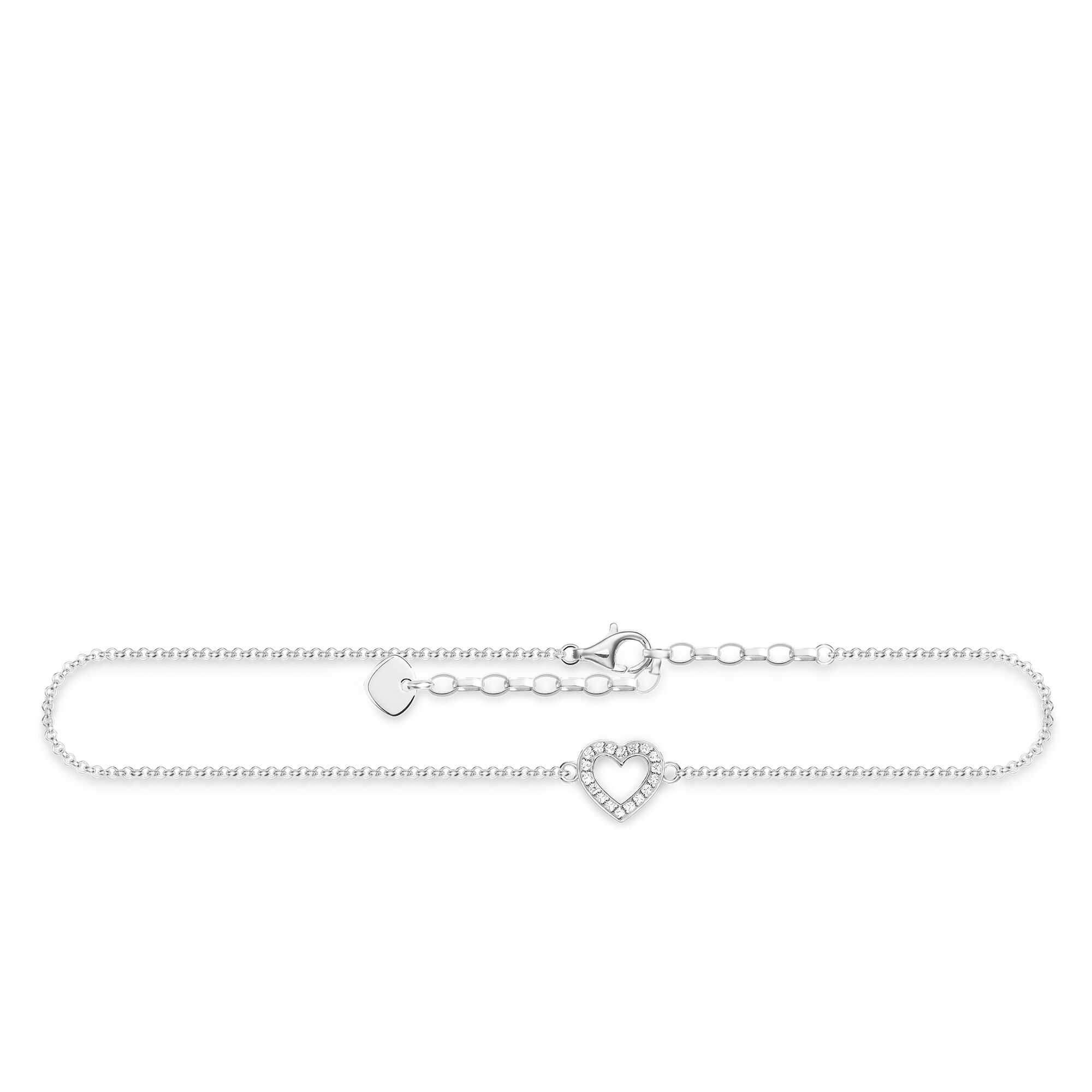 THOMAS SABO Fußkette Herz mit Zirkonia Silber AK0007-051-14-L27v