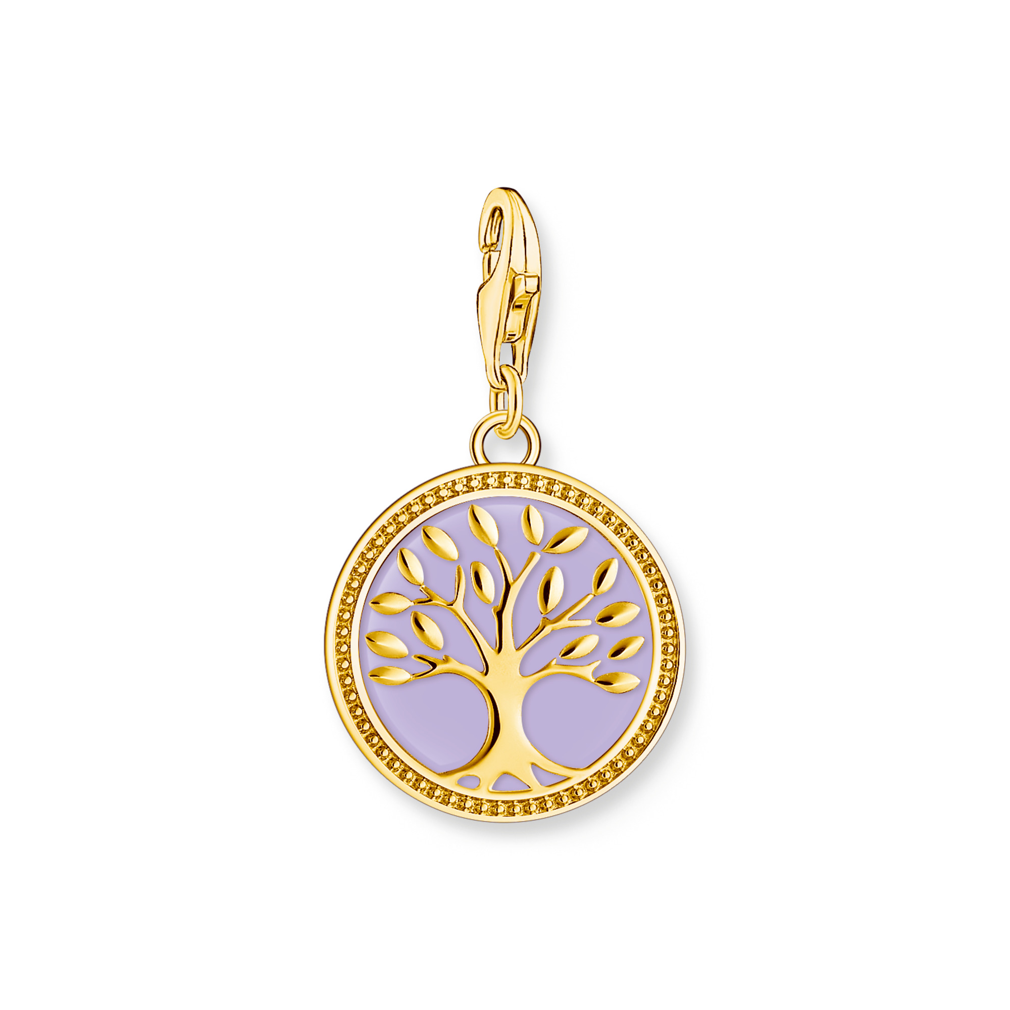 Thomas Sabo 2035-427-13 Charm-Anhänger Lebensbaum mit violetter Kaltemaille vergoldet