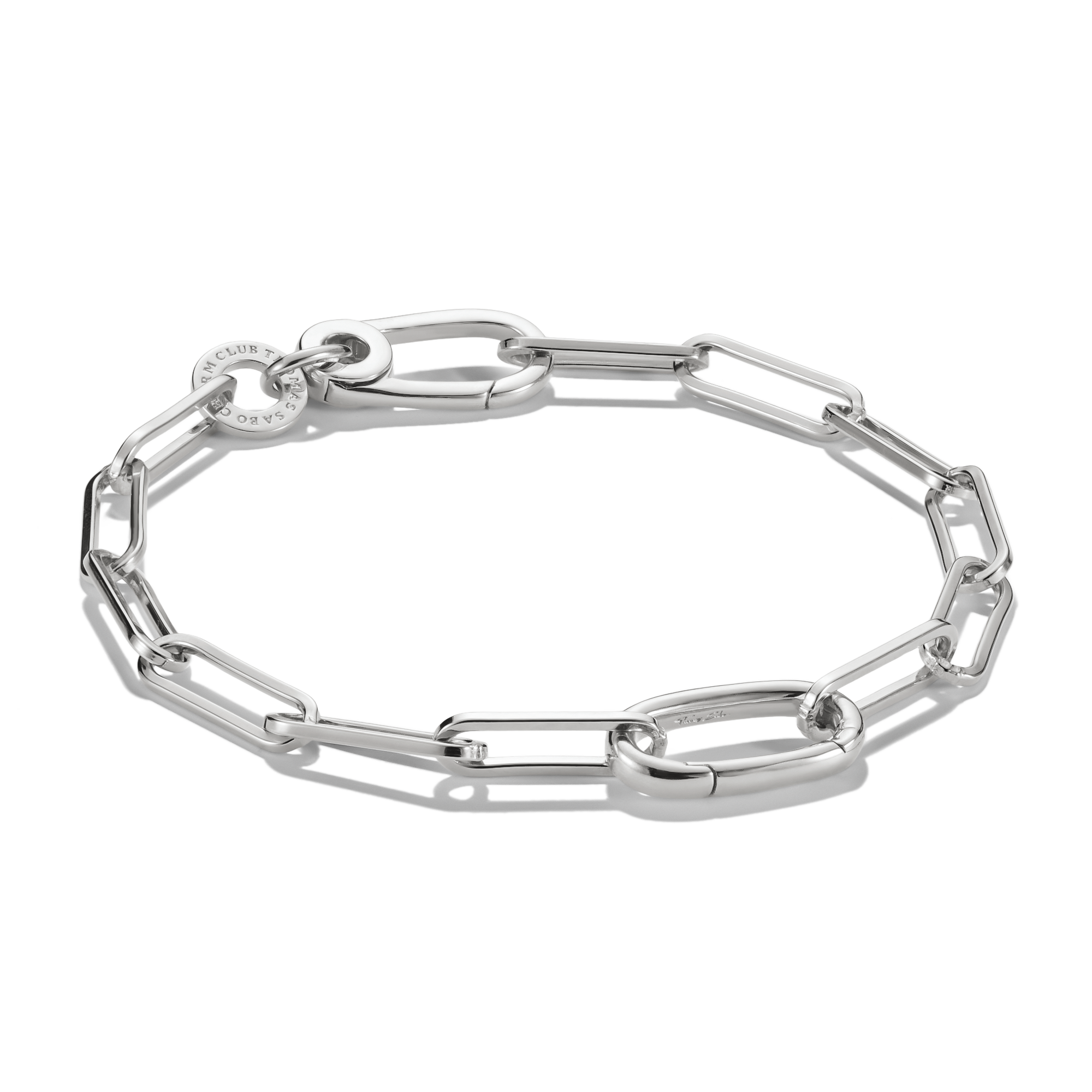 Charm-Armband Paperclip mit Connect Link aus recyceltem Silber