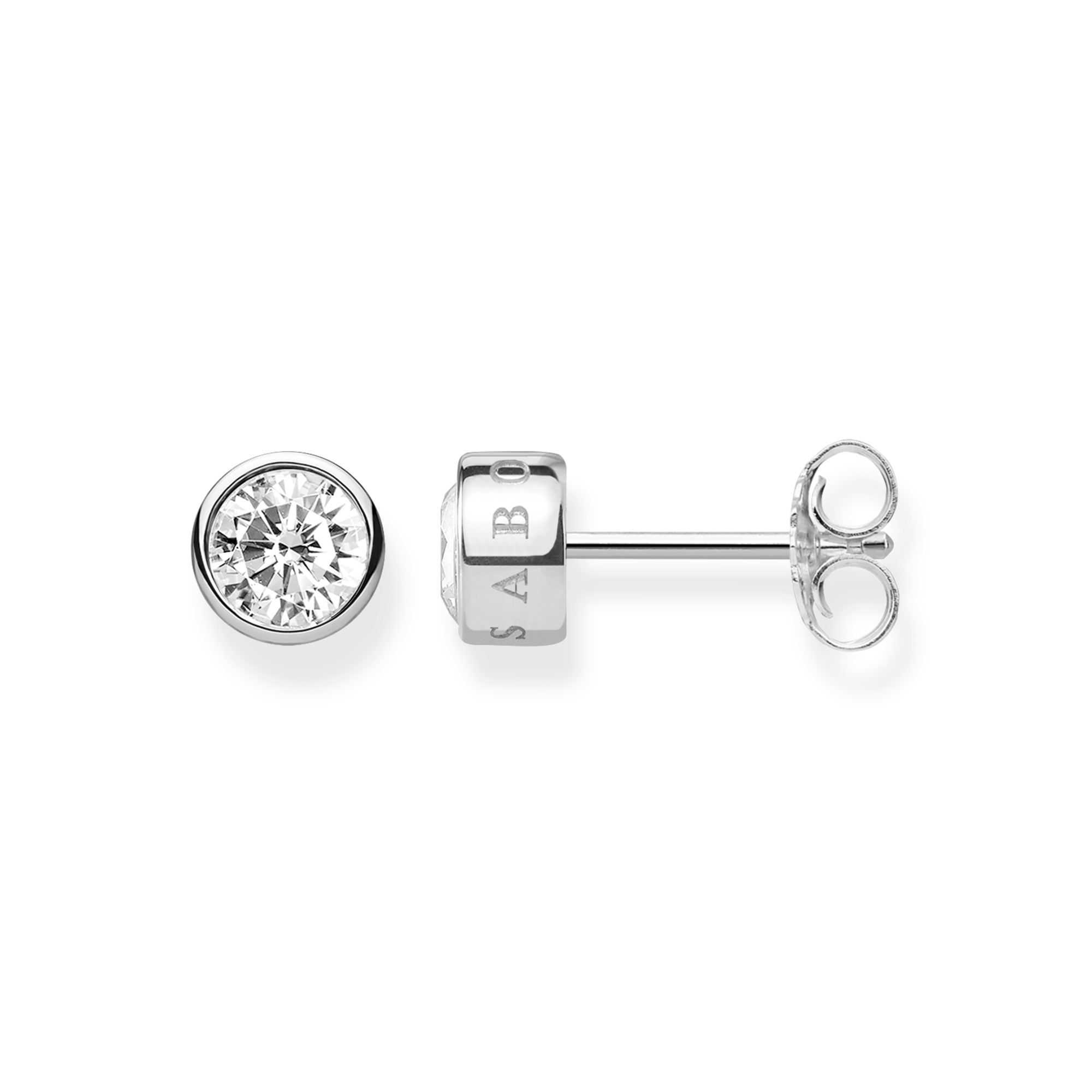 Thomas Sabo Ohrstecker aus 925 Silber mit weißem Zirkonia, ca. 6 mm