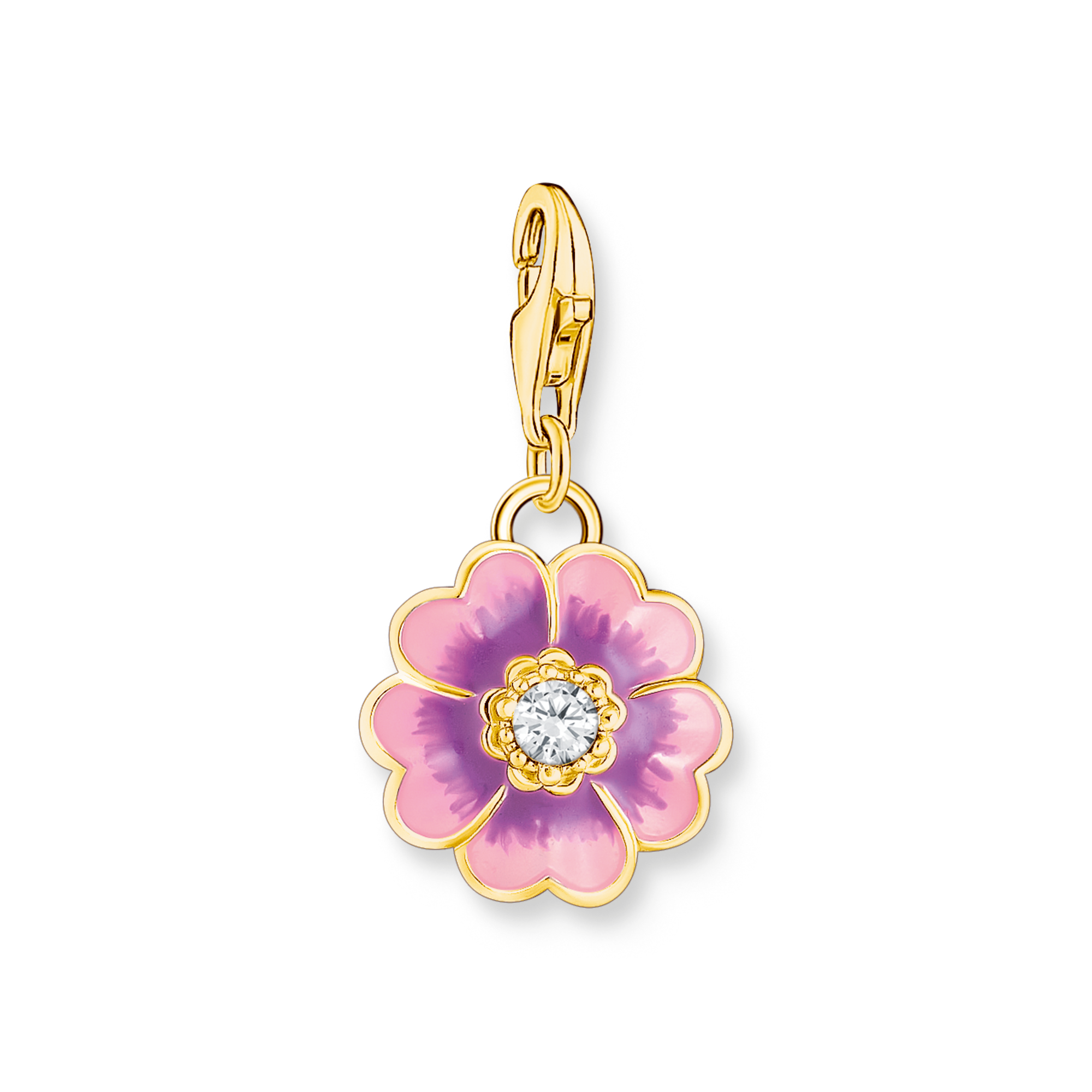 Thomas Sabo 2208-565-7 Charm-Anhänger Blume Flower Violett vergoldet