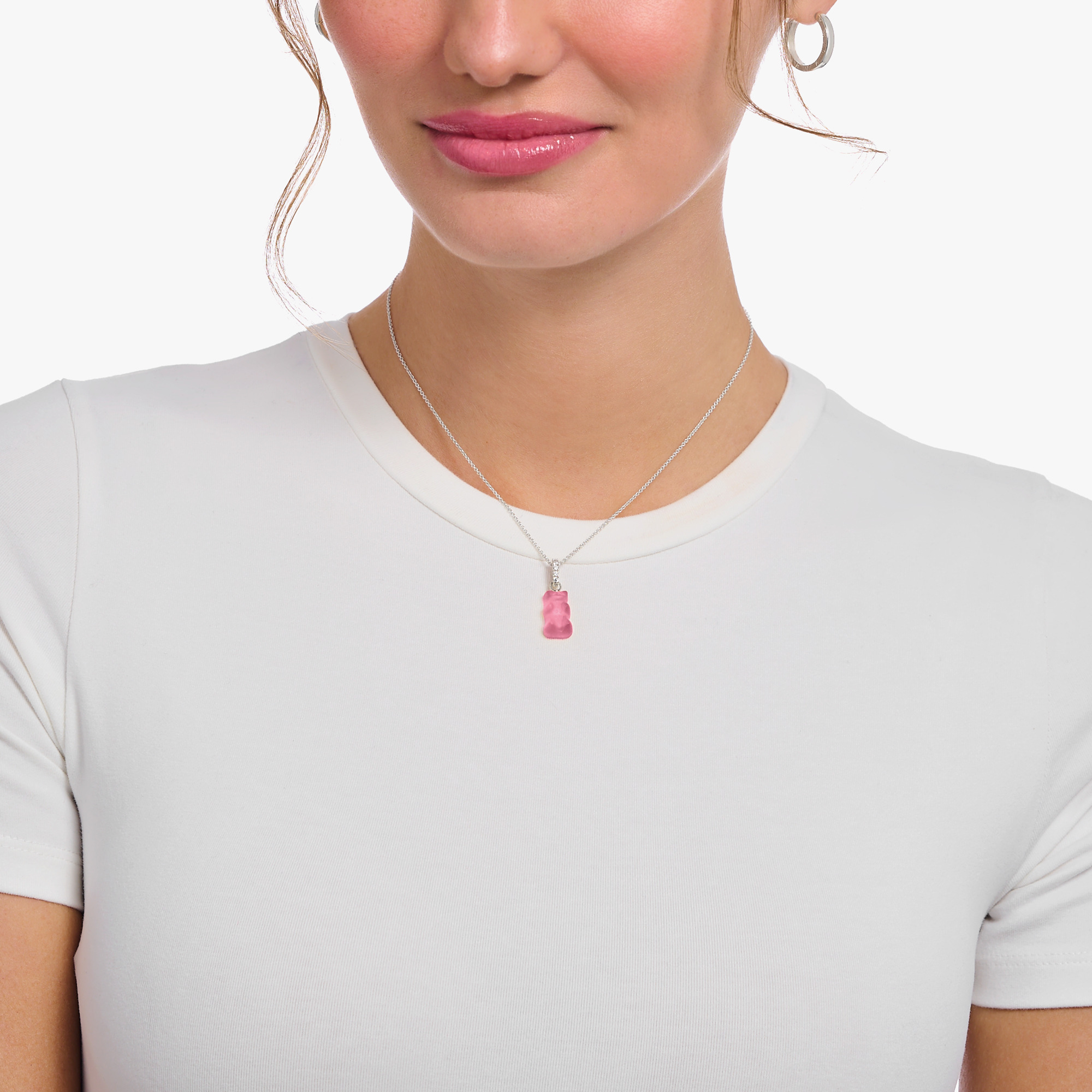 Thomas Sabo KE2209-052-9 Kette mit pinkem Goldbären-Anhänger