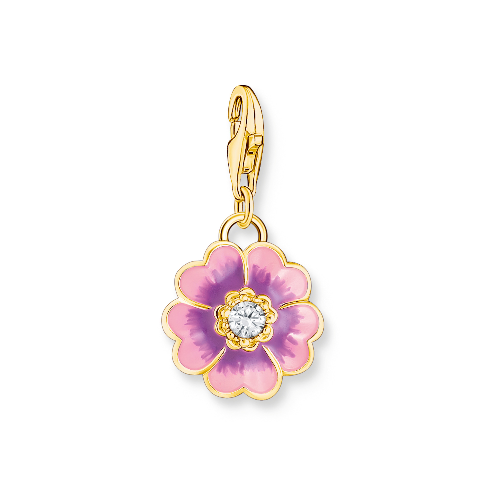 Thomas Sabo 2208-565-7 Charm-Anhänger Blume Flower Violett vergoldet