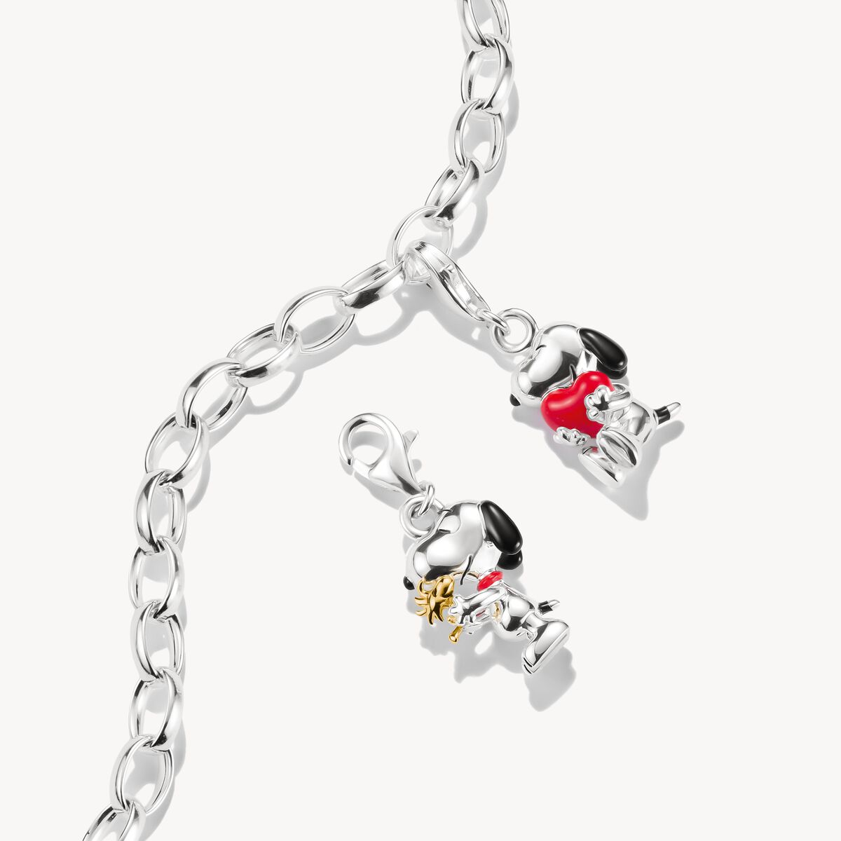 Thomas Sabo 2228-427-7 Charm-Anhänger Snoopy & Woodstock Friends PEANUTS Original 18k Vergoldung