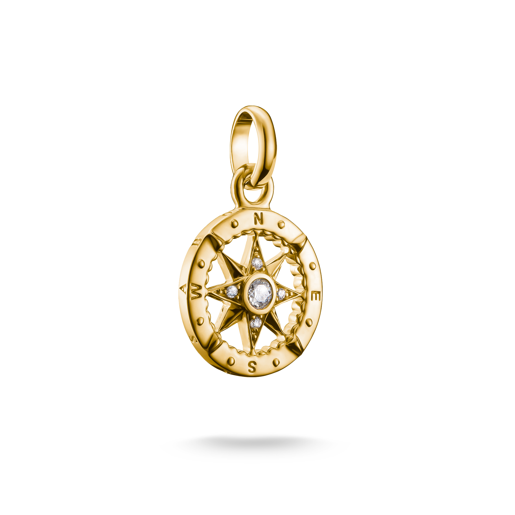 Thomas Sabo Charm Kompass vergoldet mit Zirkonia