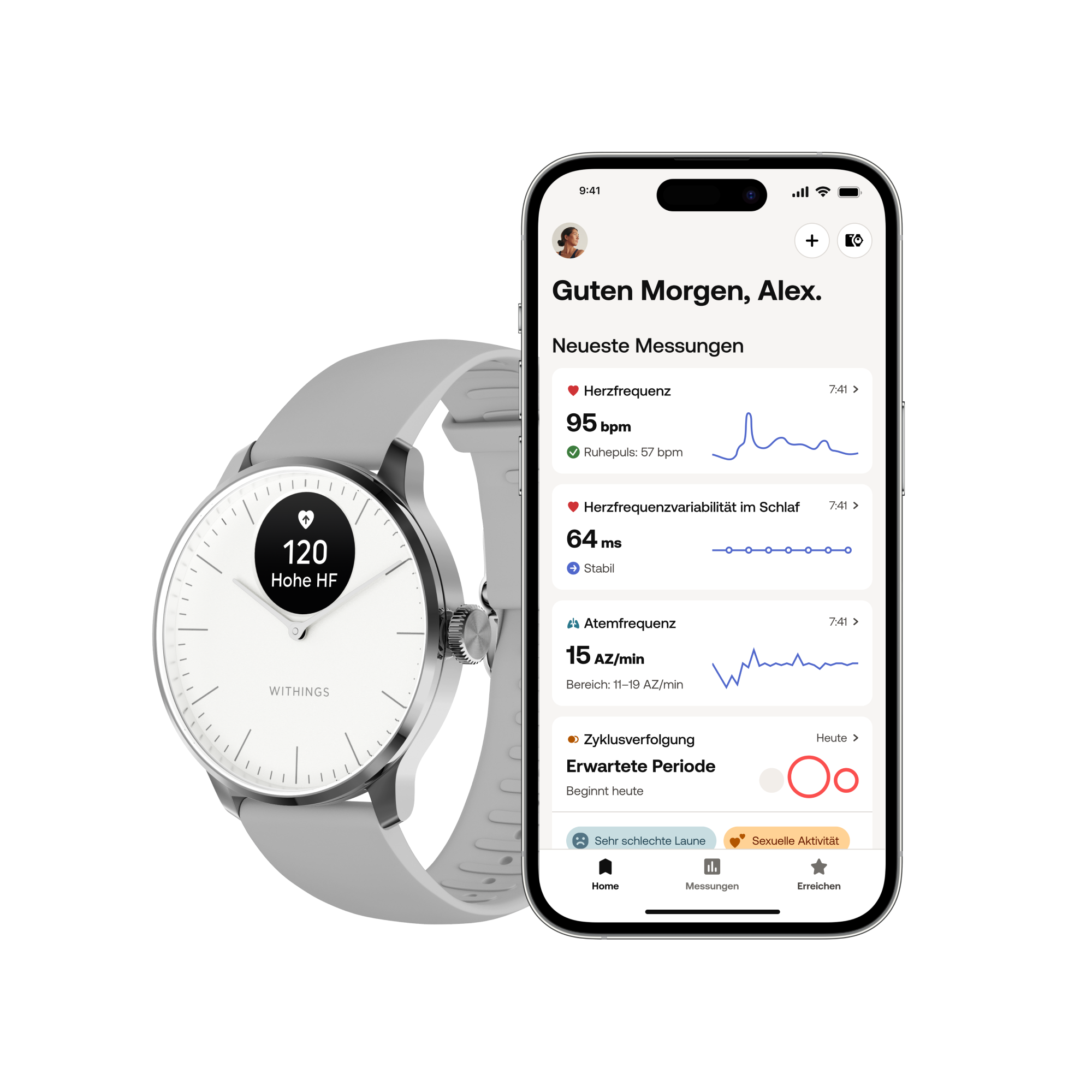 Withings HWA11-MODEL 3-ALL-IN Scanwatch light- 37 mm White