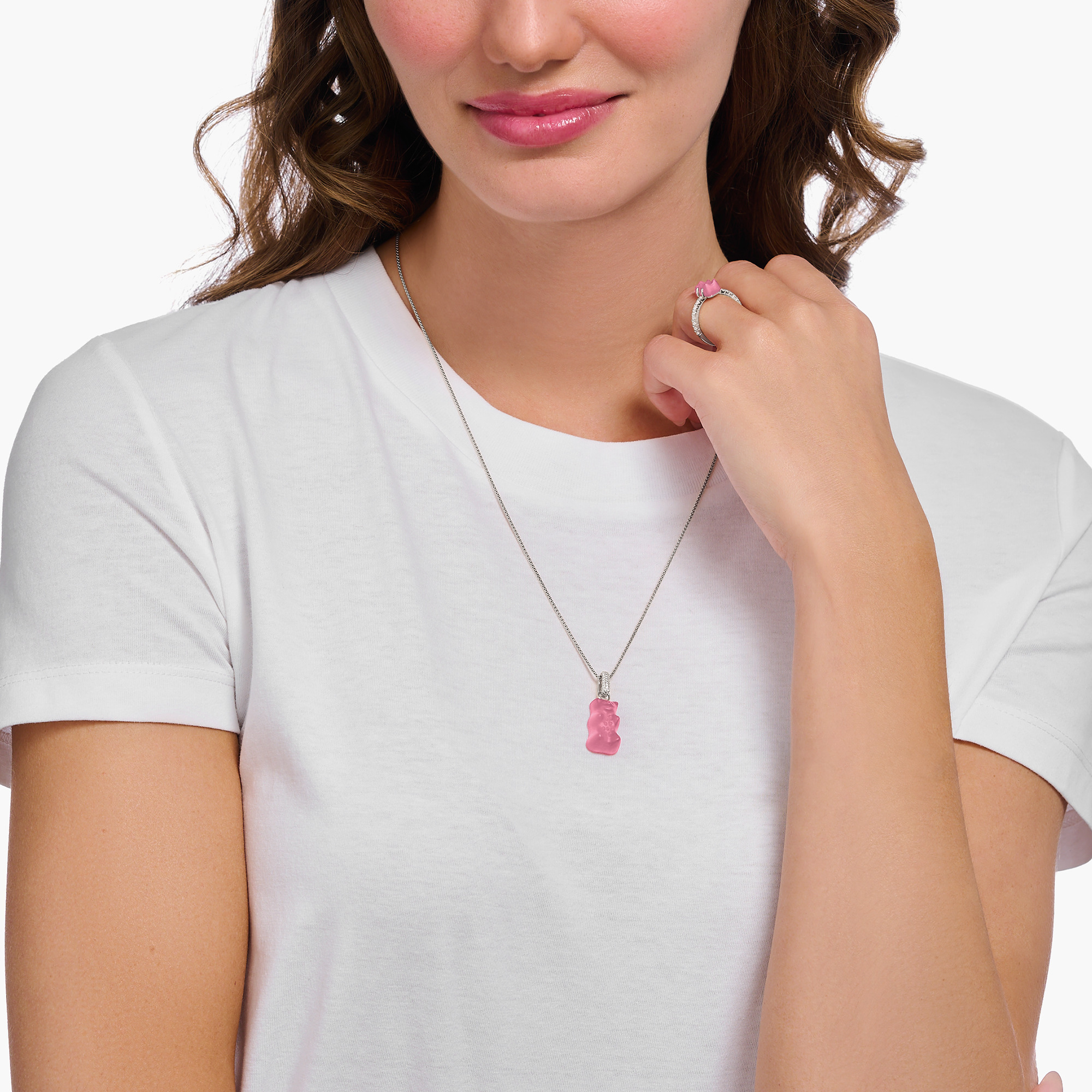 Thomas Sabo PE967-052-9 Großer Anhänger mit pinkem Goldbären
