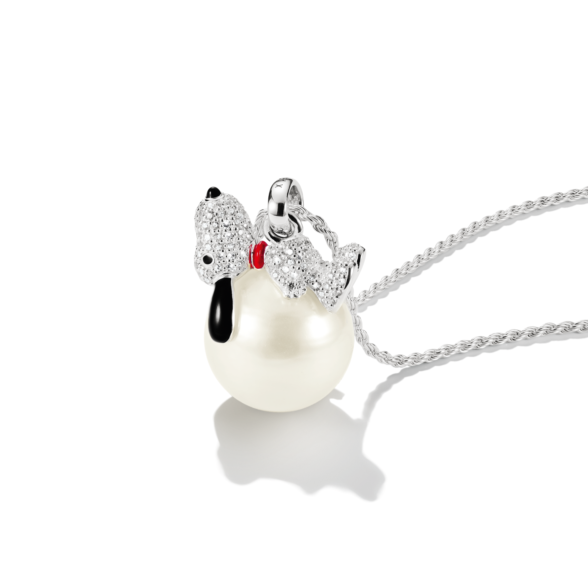 Anhänger Snoopy auf Schneeball PEANUTS Silber
