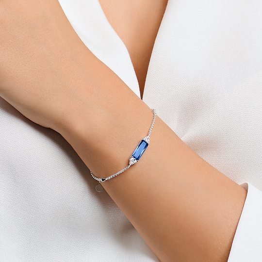 Thomas Sabo A2018-166-1-L19v Armband Silber "Blauer Stein"