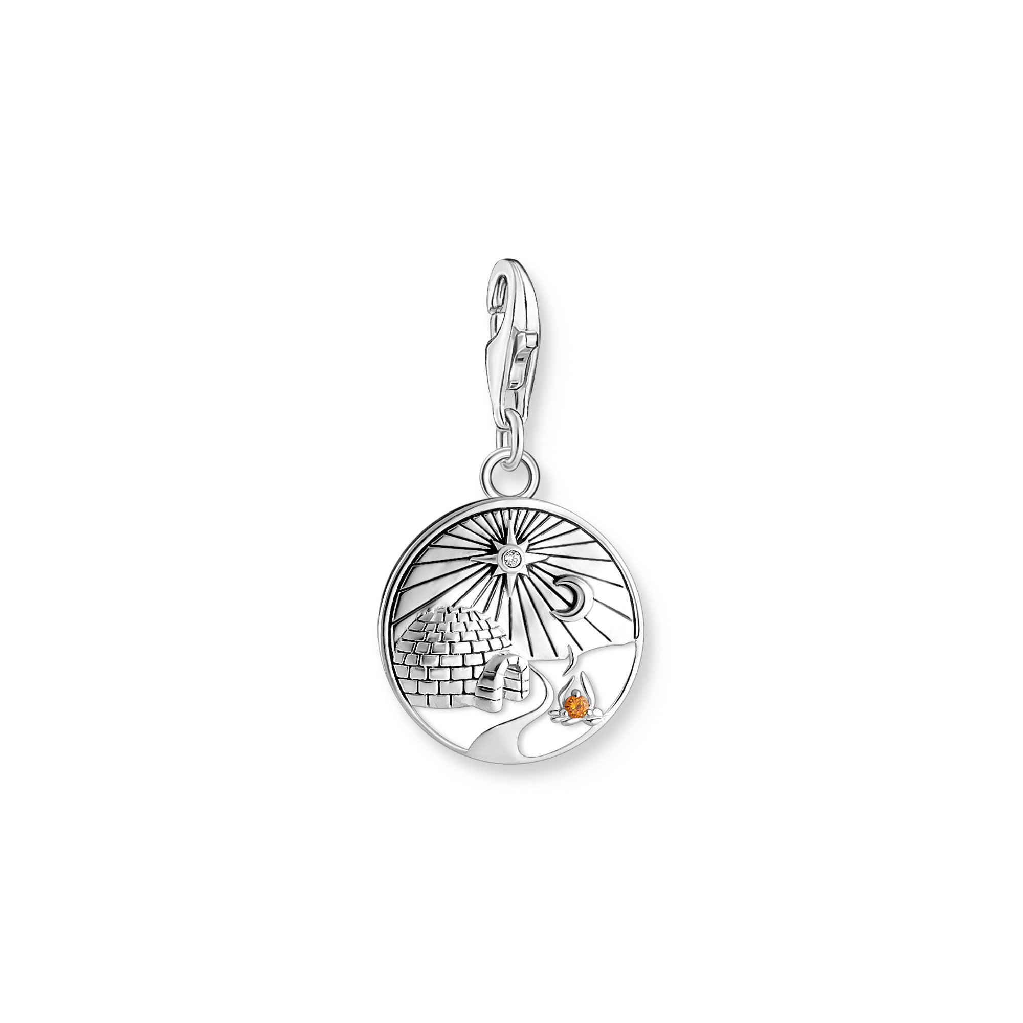 Thomas Sabo 2060-473-7 Charm-Anhänger mit Iglu, Gravur und Steinbesatz Silber