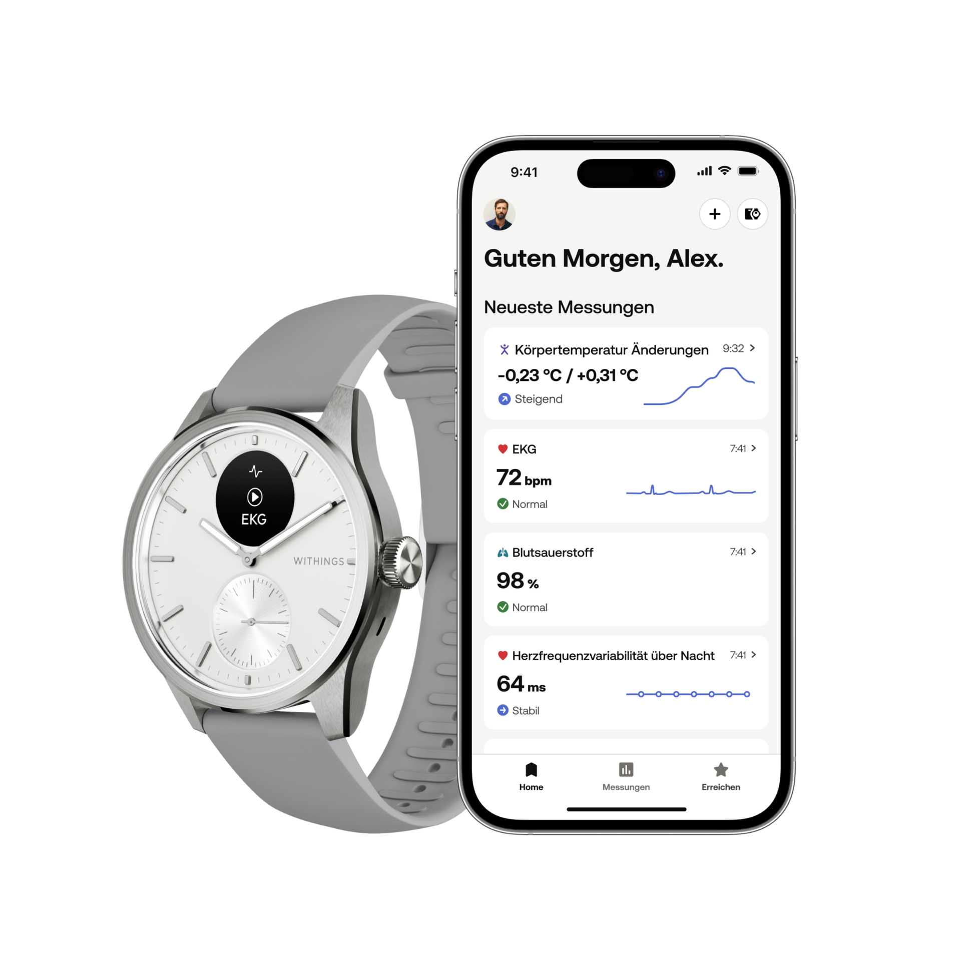 Withings ScanWatch 2 white 42mm HWA10-MODEL 5-ALL-IN