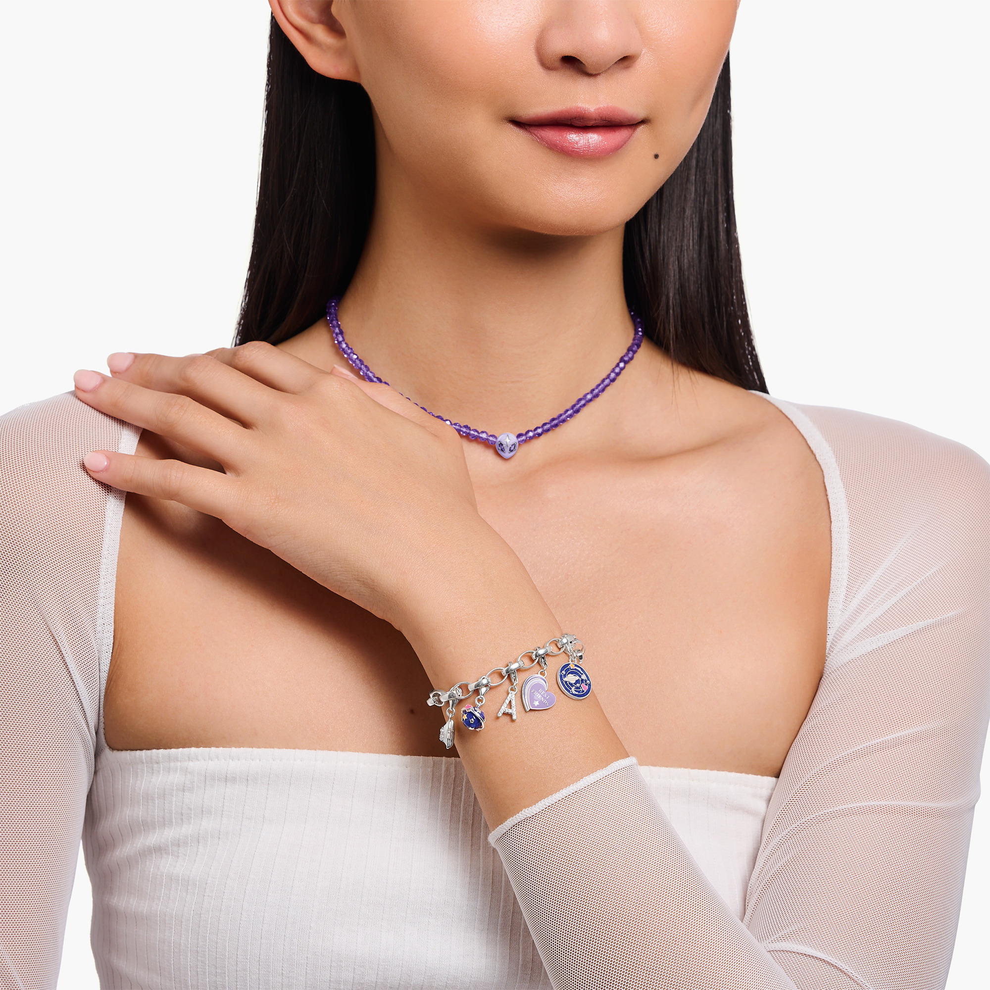 Thomas Sabo 2044 Charm-Anhänger Stern mit weiße Steinen