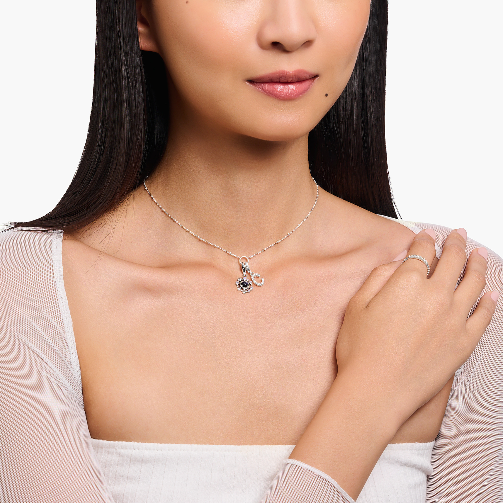 Thomas Sabo X0289-007-21-L45 Member Charm-Kette mit Kugeln und Charmista Coin Silber