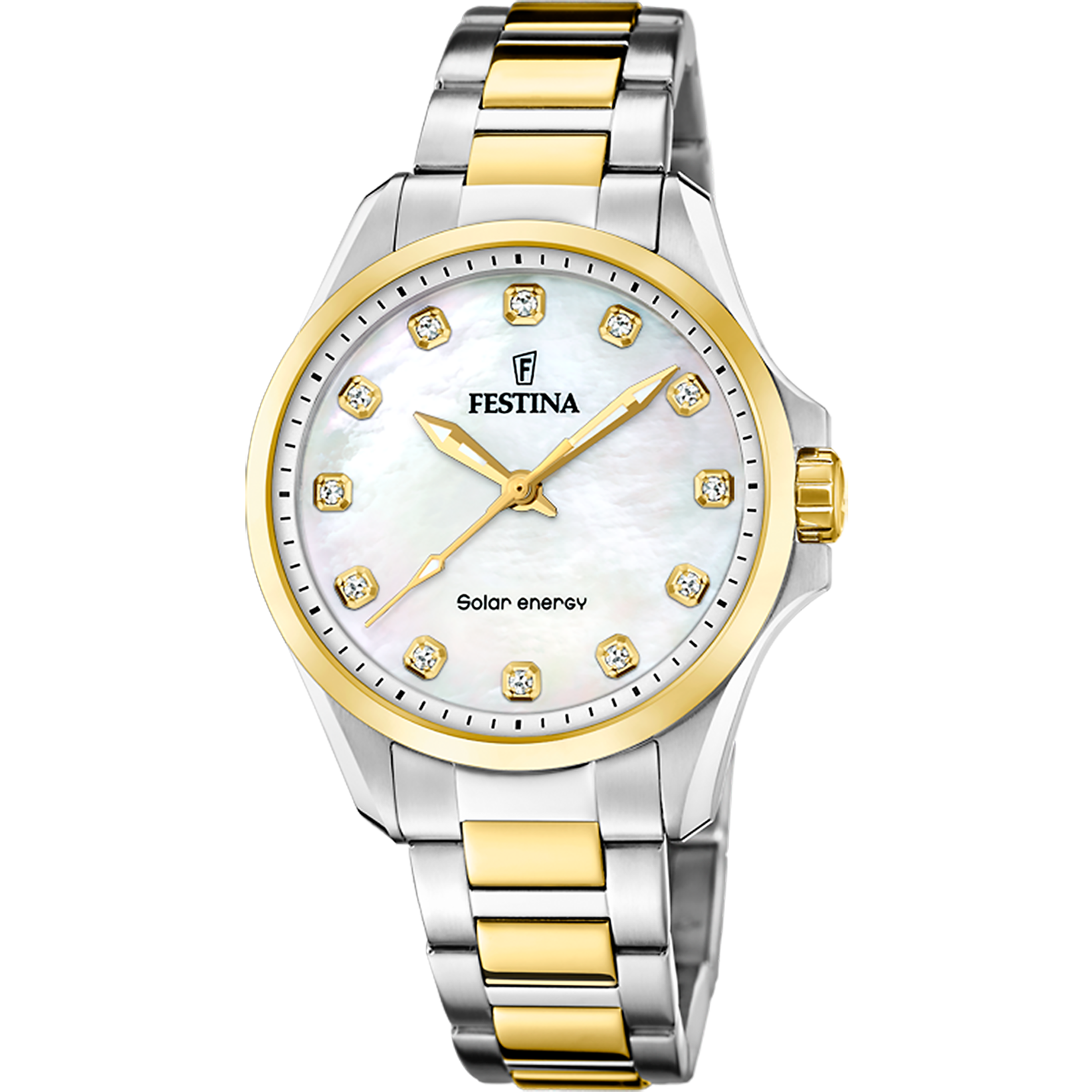 Festina Damenuhr Solar Energy F20655/1 Edelstahl Creme