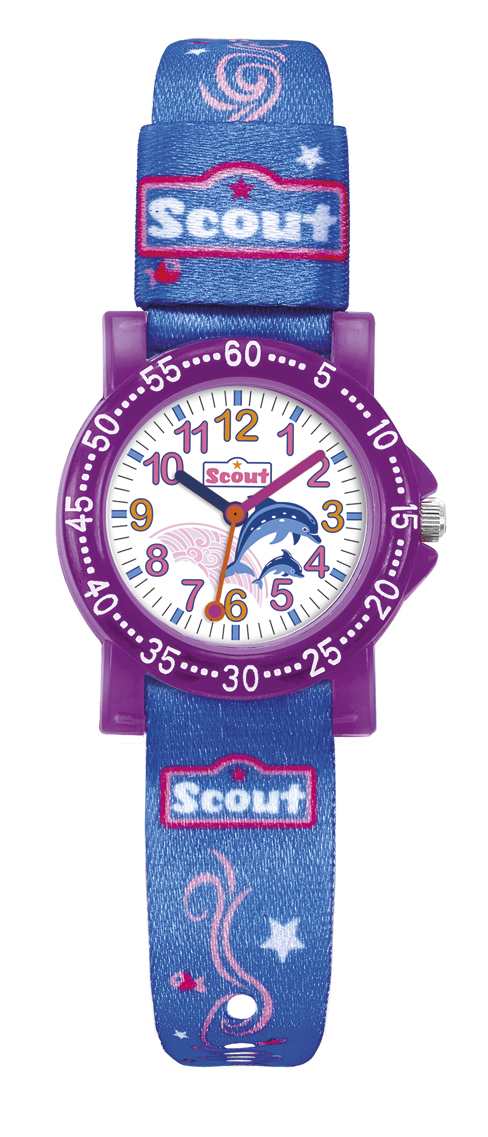 Scout Kinderuhr pink blau Delfin 280375001