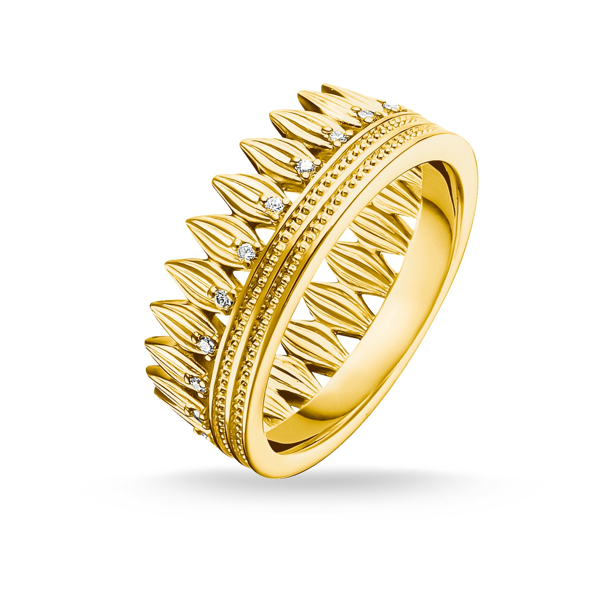 Thomas Sabo TR2282-414-14-56 Ring Silber vergoldet Krone Blätter