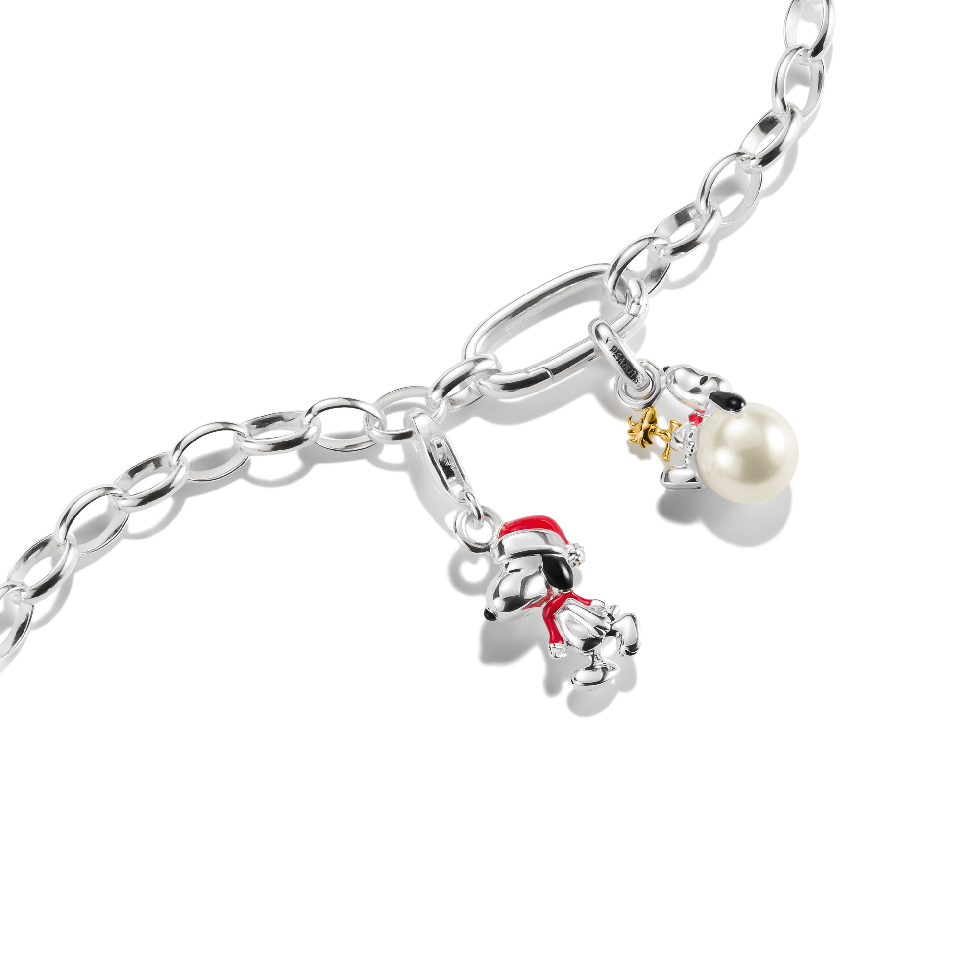 Charm-Anhänger Snoopy Santa Edition PEANUTS Original Silber