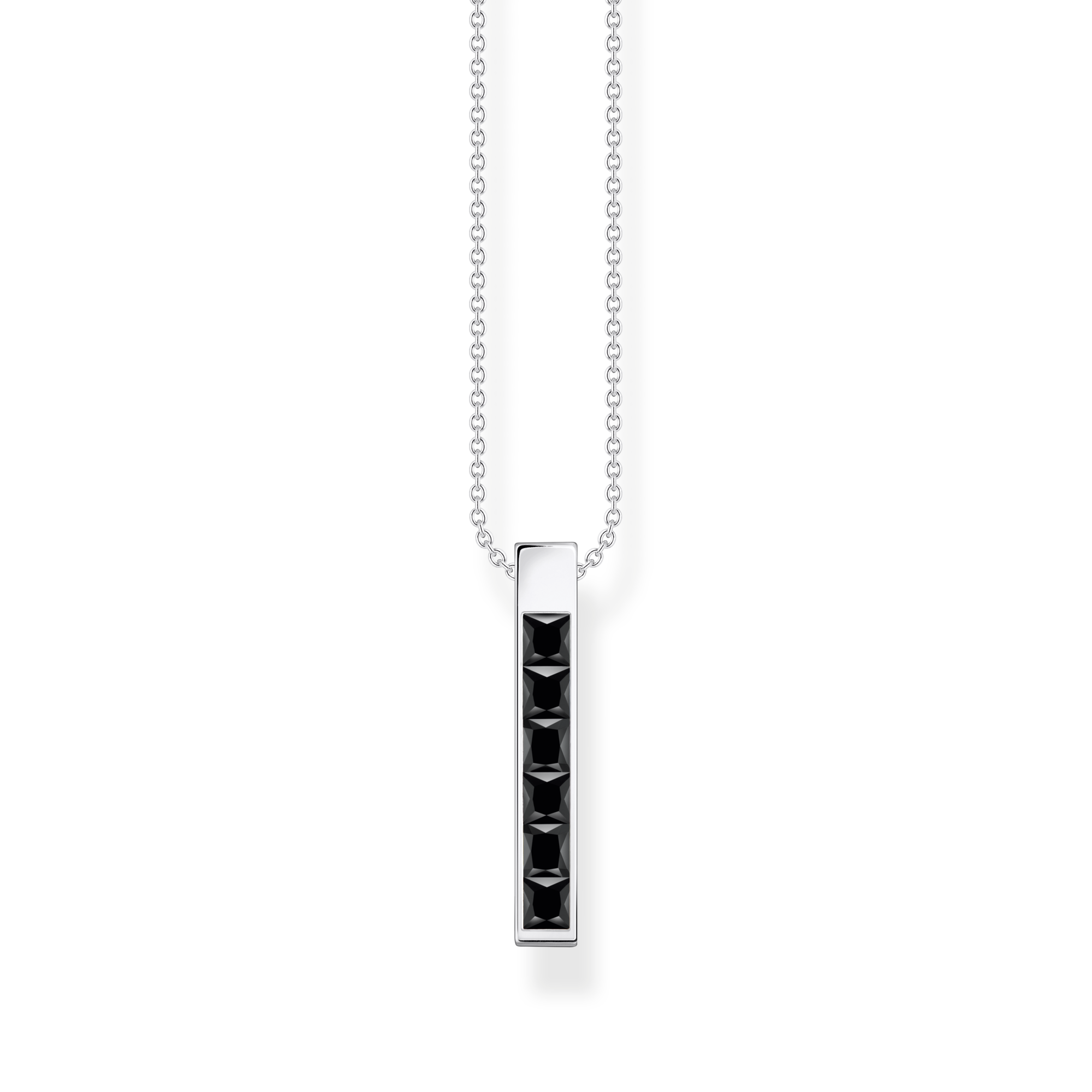 Thomas Sabo Kette aus 925 Silber mit schwarzen Zirkonia-Steinen
