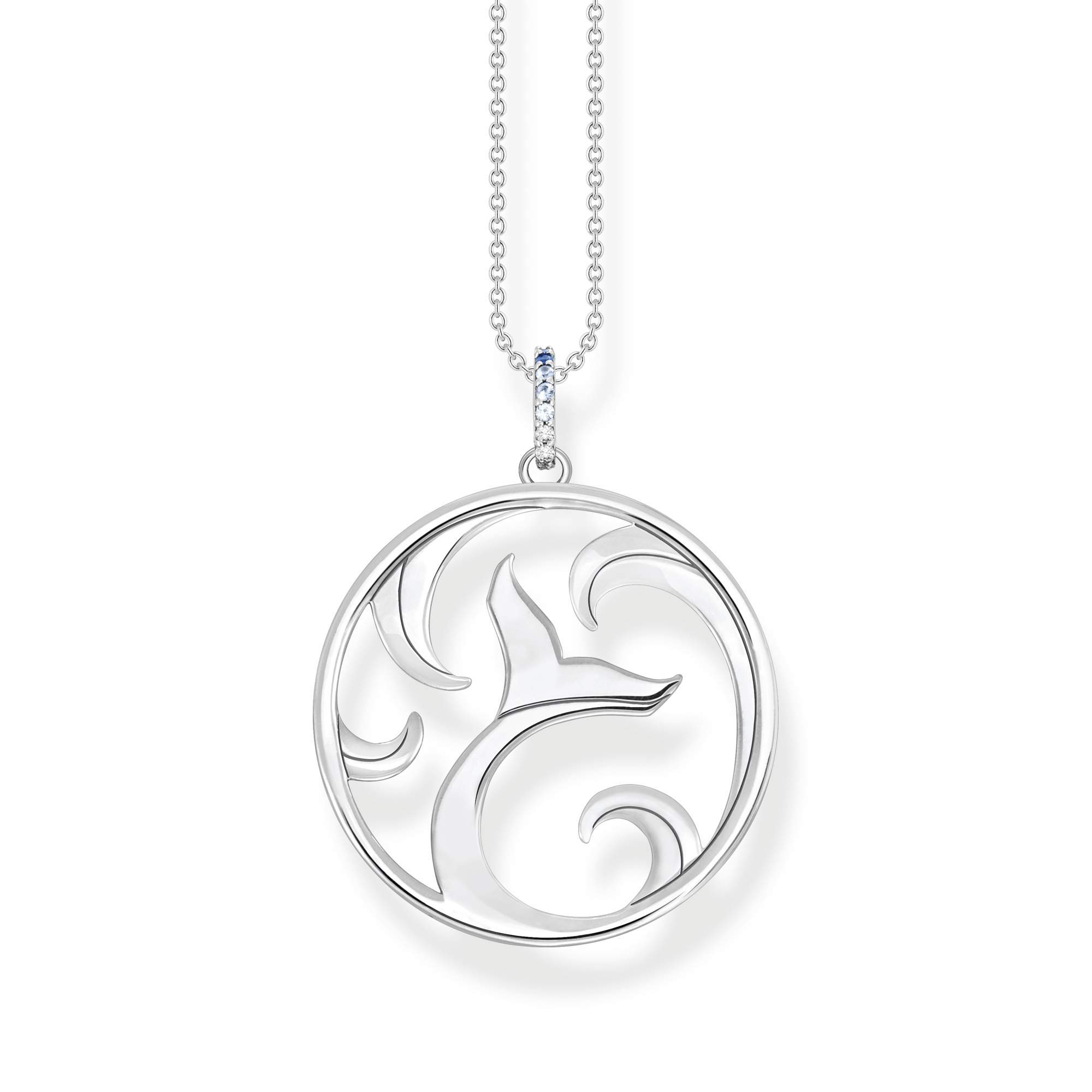 Thomas Sabo Kette Silber "Schwanzflosse und Welle mit blauen Steinen" KE2145-644-1-L50v
