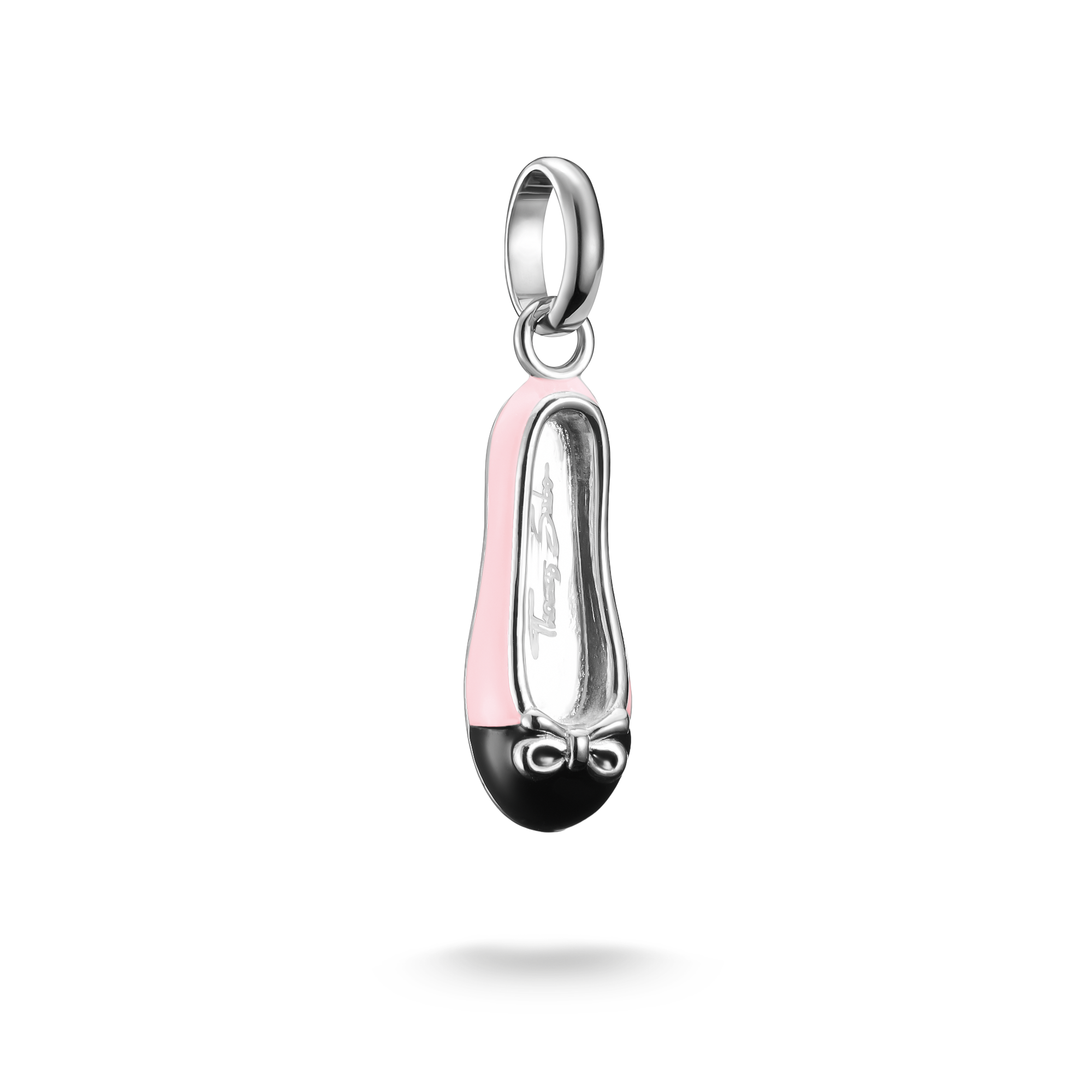 Thomas Sabo Charm-Anhänger Ballerina Pink aus recyceltem Silber mit Kaltemaille