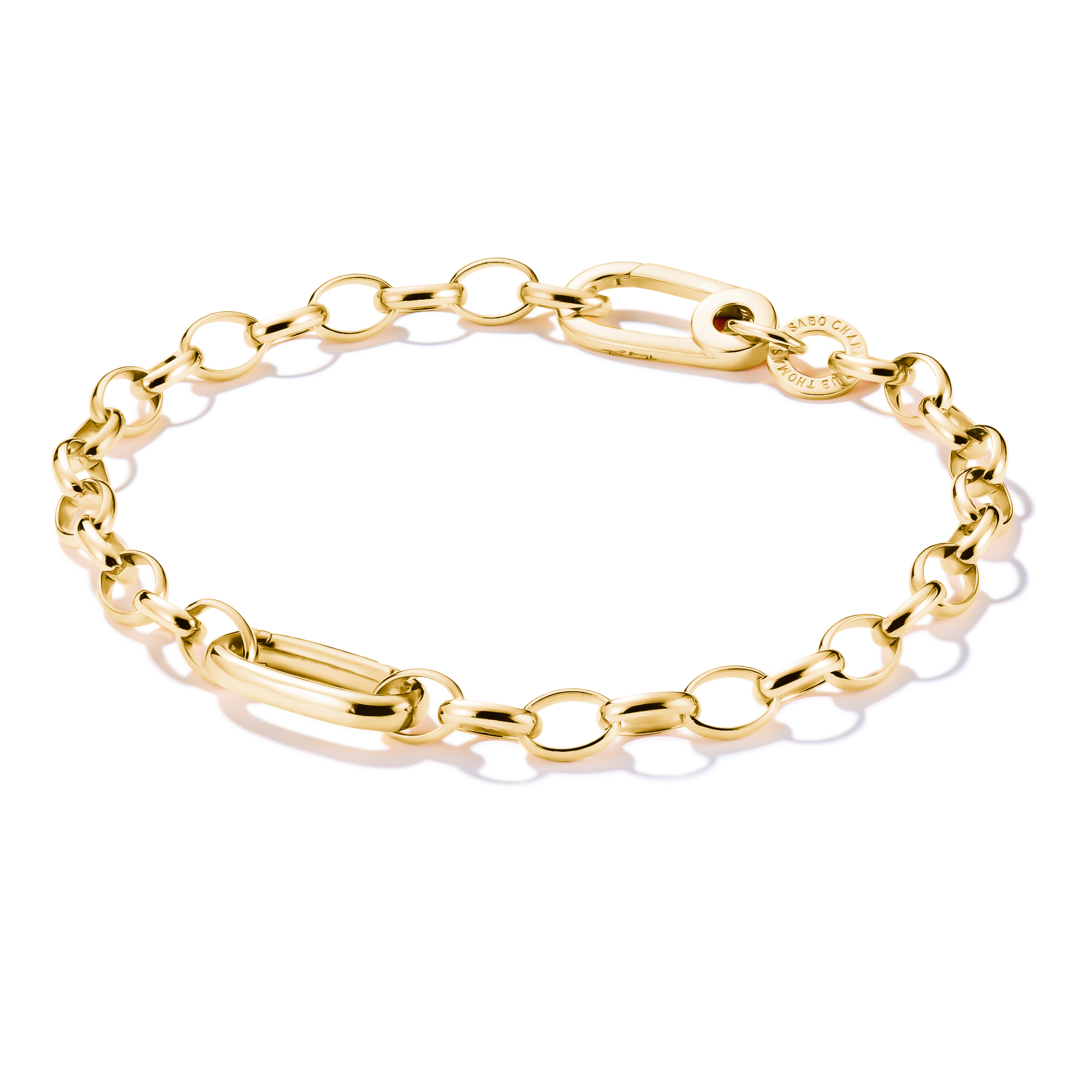 Goldfarbenes Charm-Armband mit Ringverschluss und Connect Link
