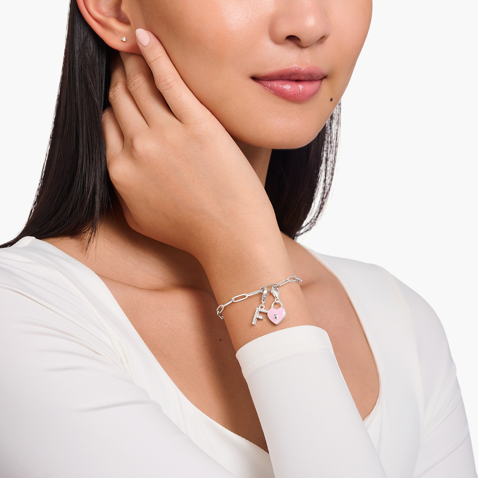 Thomas Sabo 2071-691-9 Charm-Anhänger rosa Herzschloss