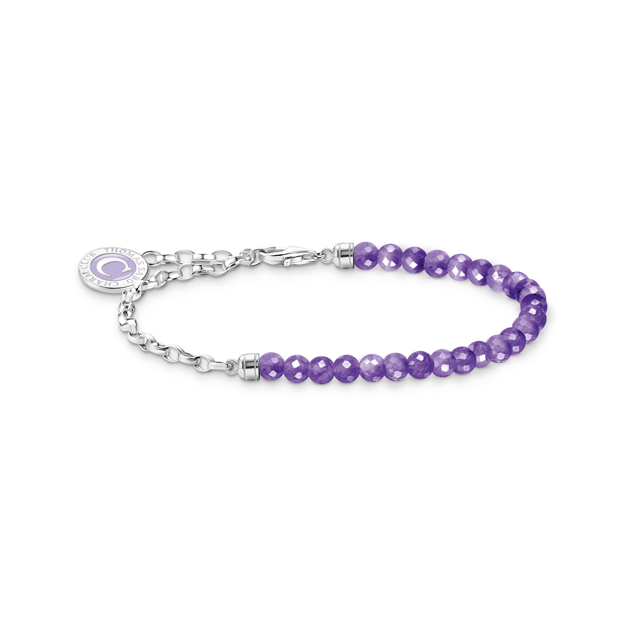 Thomas Sabo A2130-007-13-L17v Member Charm-Armband mit Gliedern und imitiertem Amethyst Silber