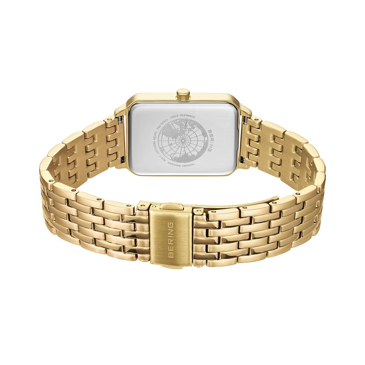 Bering 17423-734 Damenuhr Quarz eckig gold