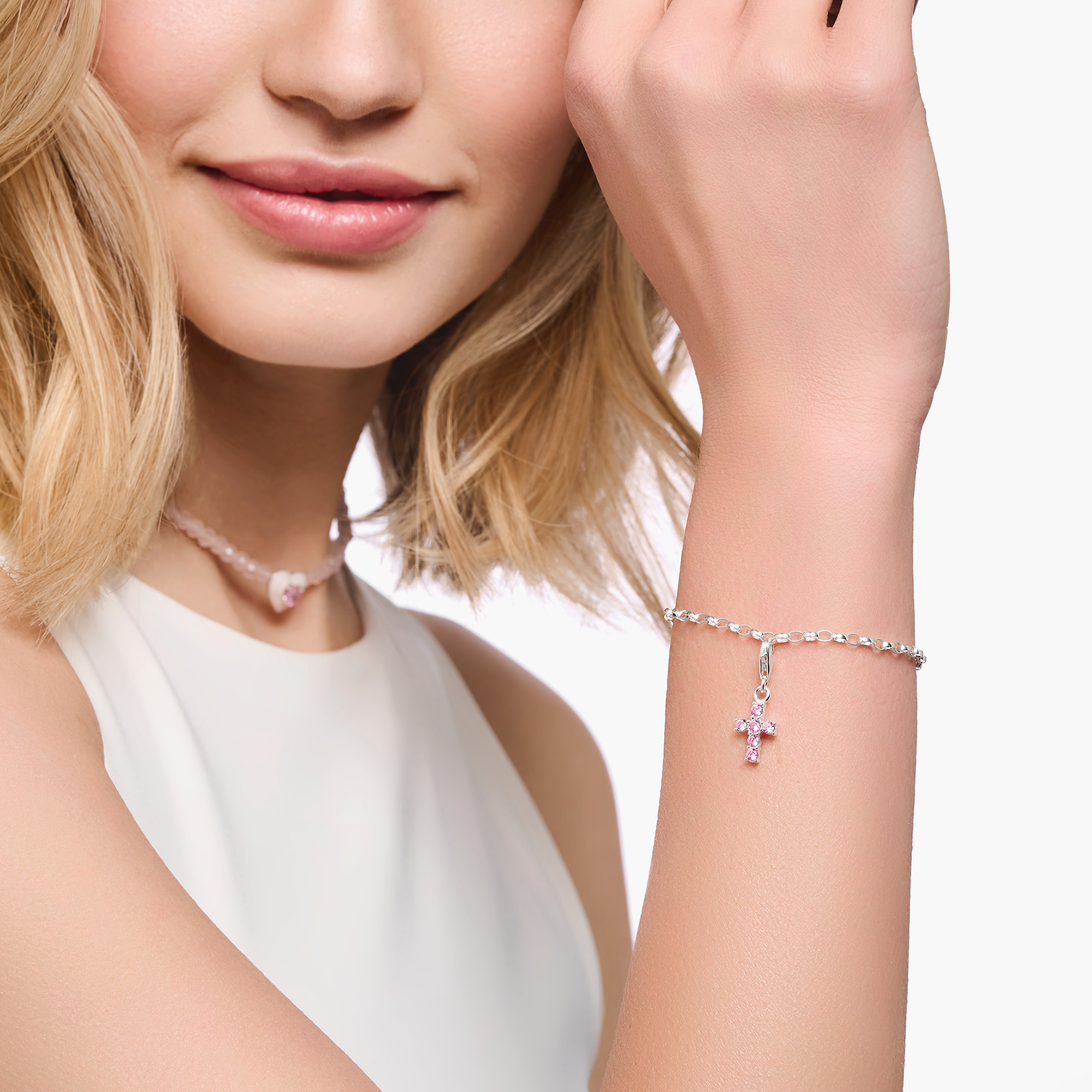 Thomas Sabo 2032-051-9 Charm pinkes Kreuz
