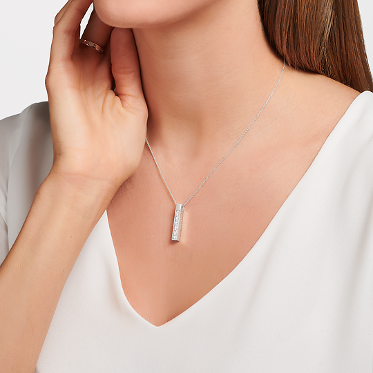 Thomas Sabo Kette Silber "Weisse Steine" KE2113-051-14-L45v