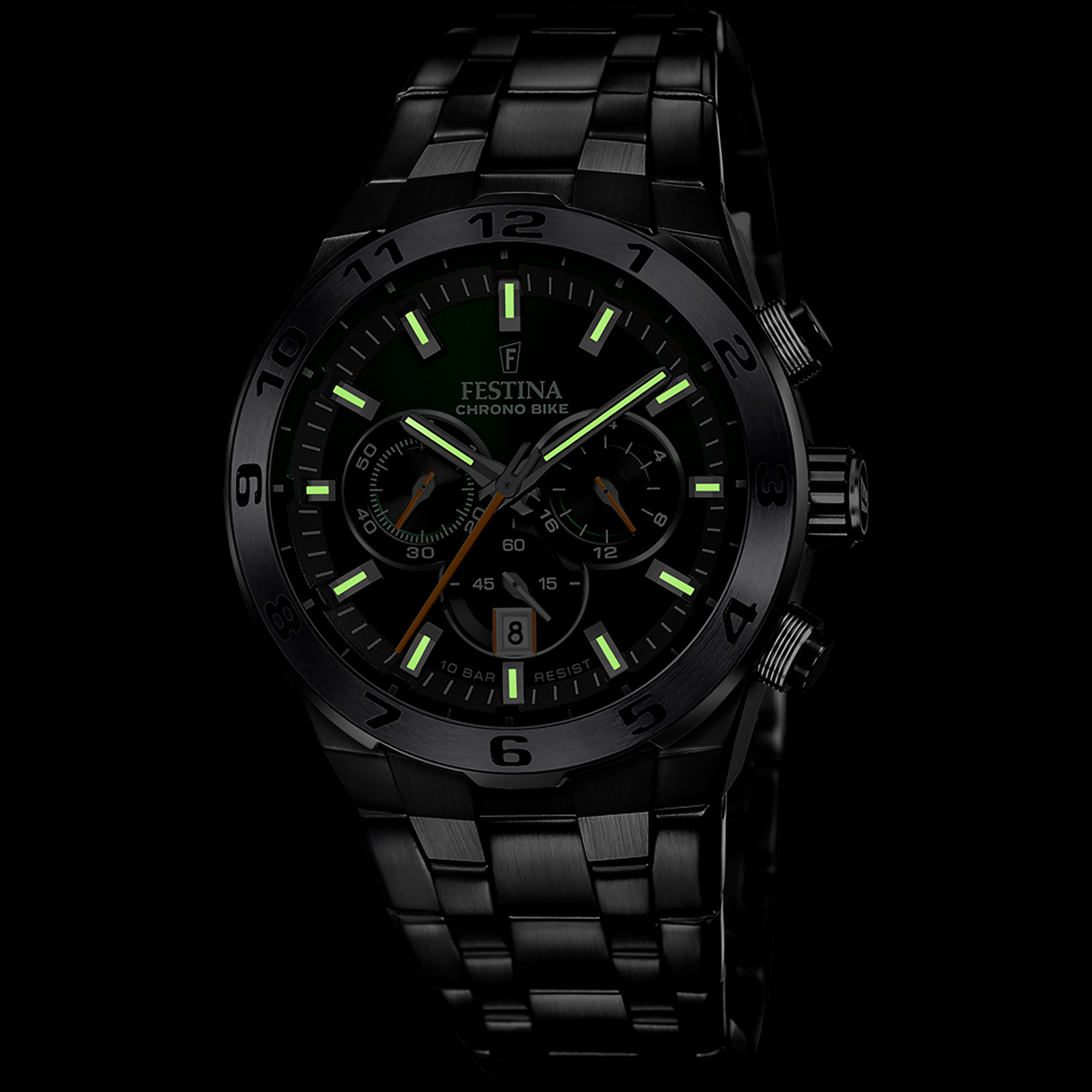 Festina Herren Chronograph Chrono Bike F20673/2 Gun Black mit Silikonband