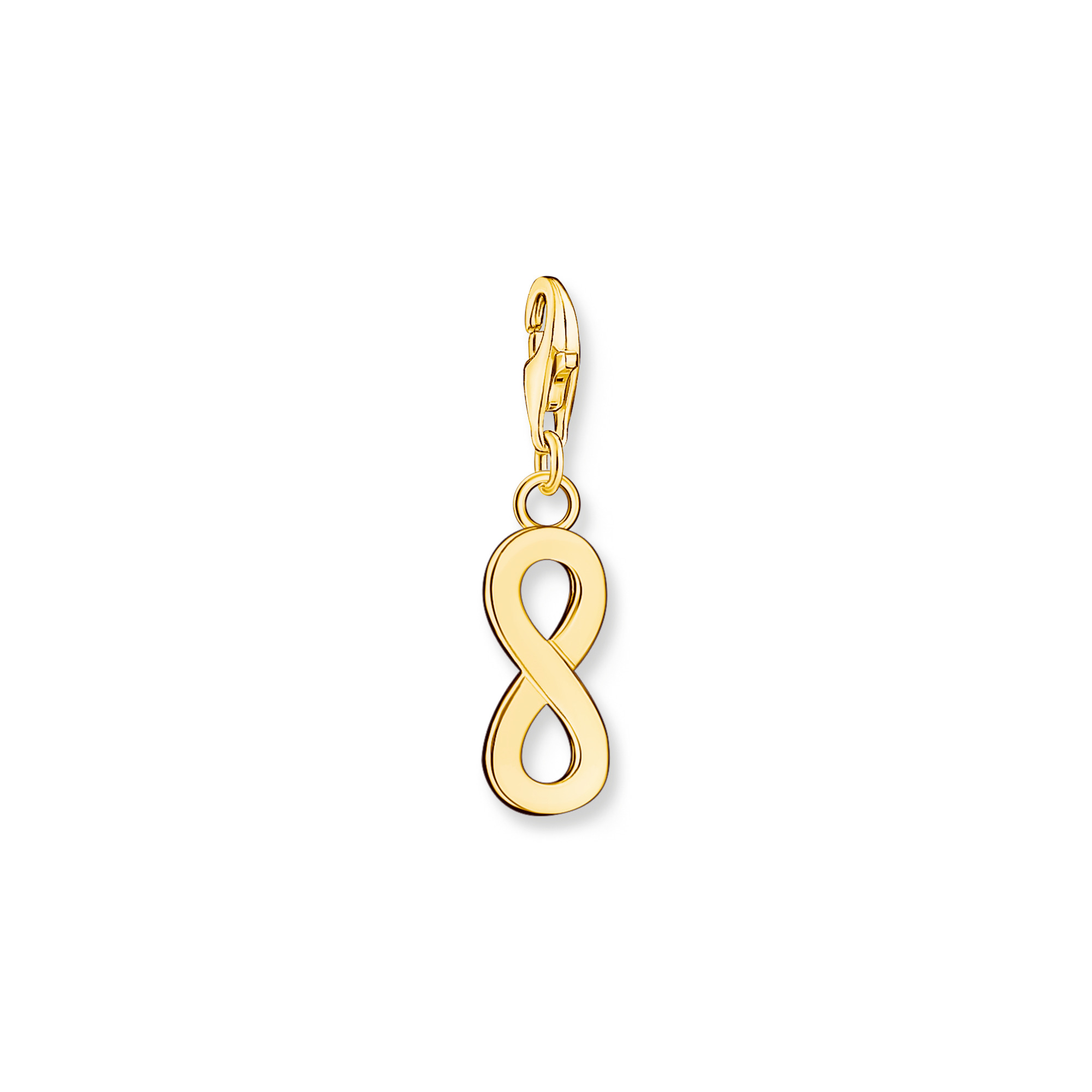 Thomas Sabo Charm Unendlichkeitszeichen aus vergoldetem 925 Sterling Silber mit Karabiner, Modell 1990-413-39