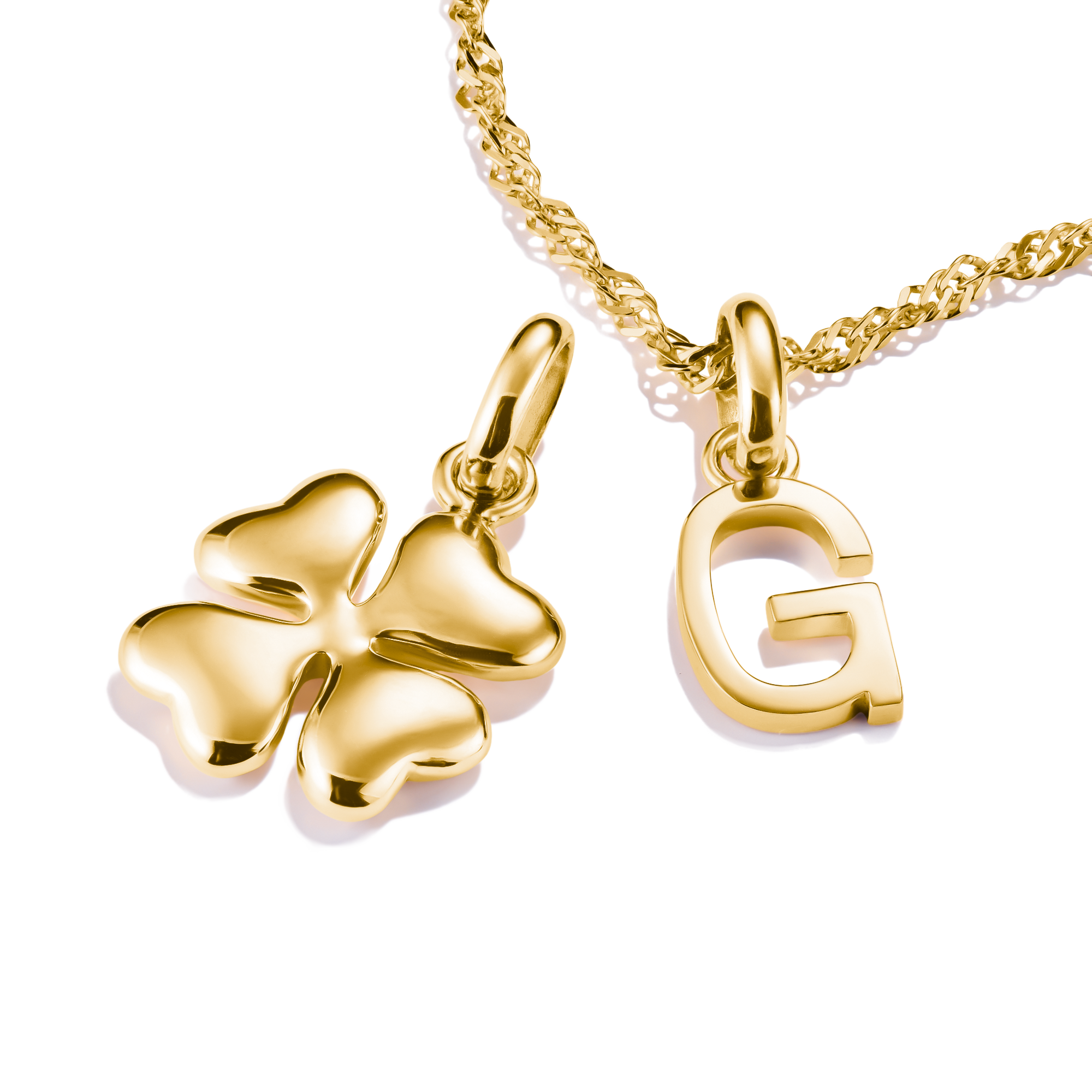 Thomas Sabo CC1236-413-39 Charm-Anhänger Glücksklee in 3D Connect vergoldet