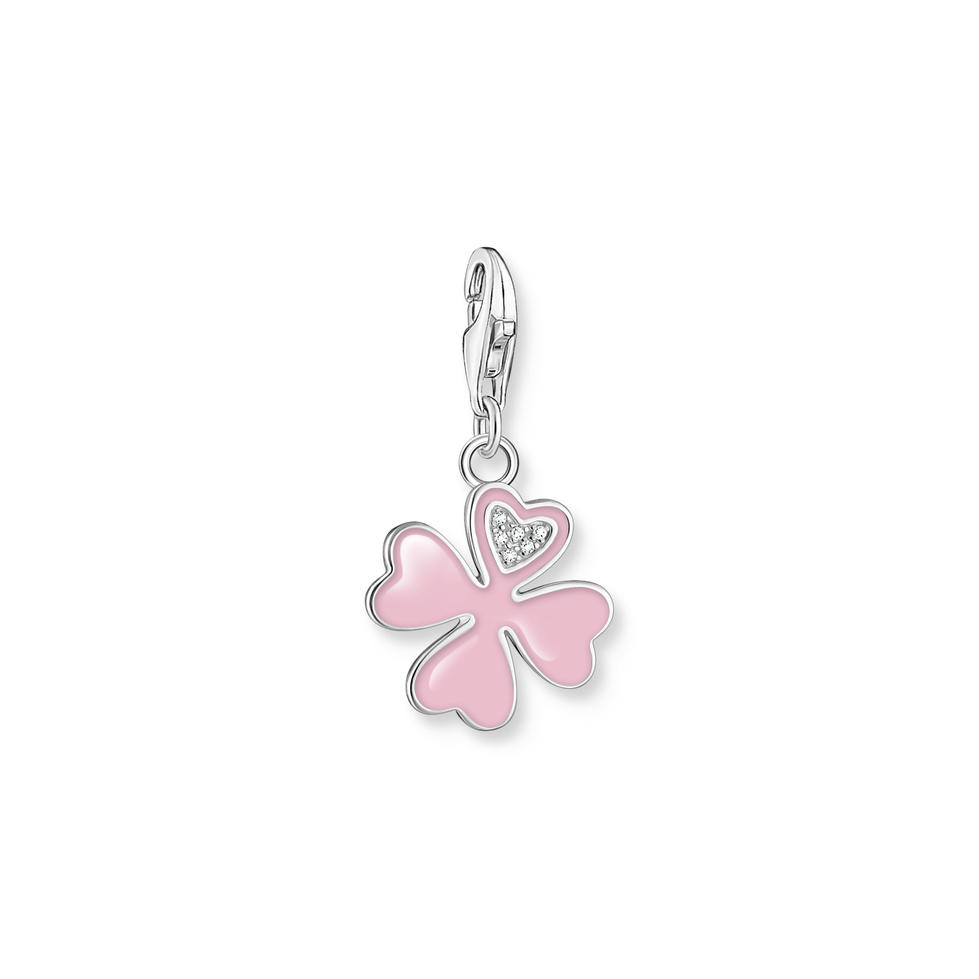 Thomas Sabo 2022-041-9 Charm-Anhänger pinkes Kleeblatt