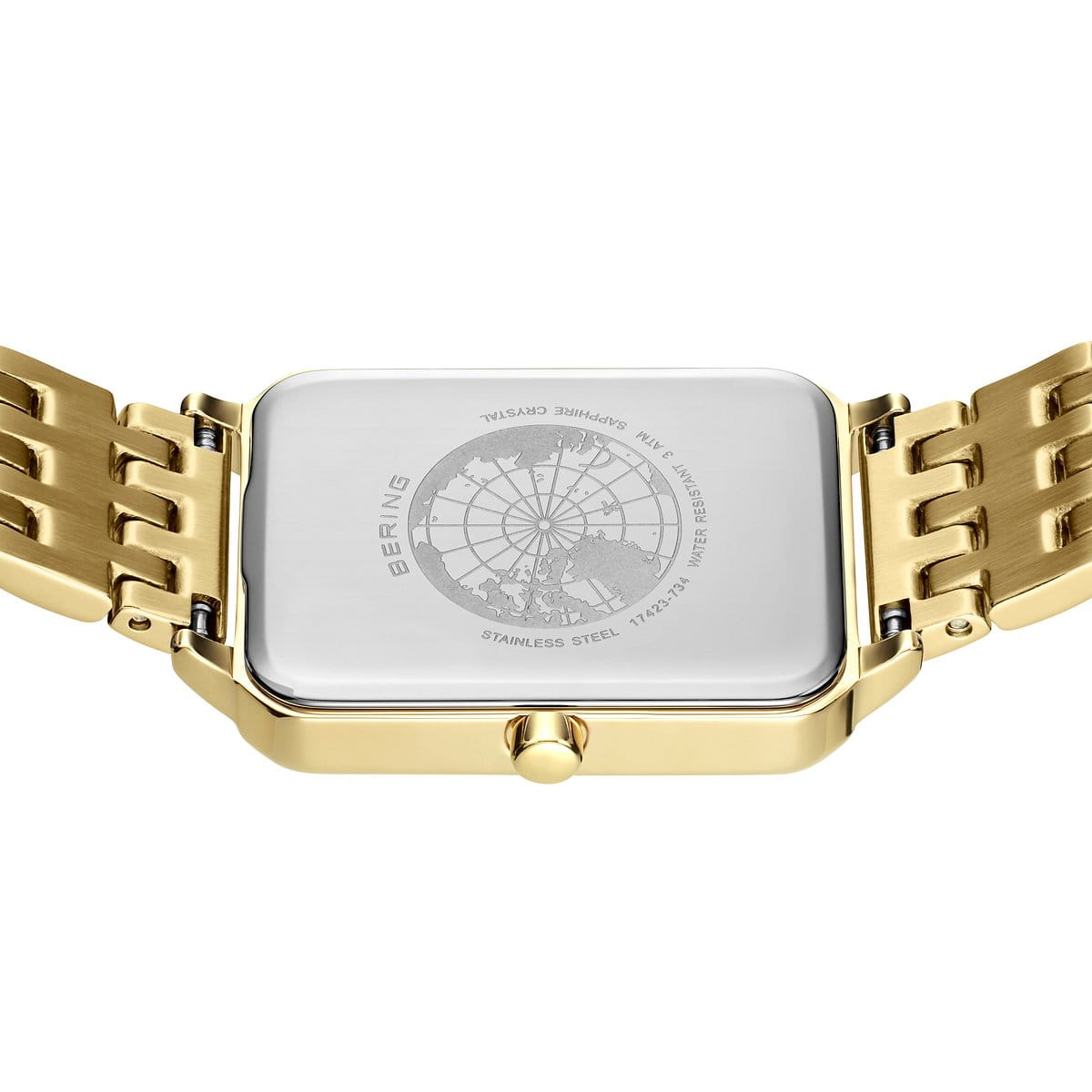 Bering 17423-734 Damenuhr Quarz eckig gold