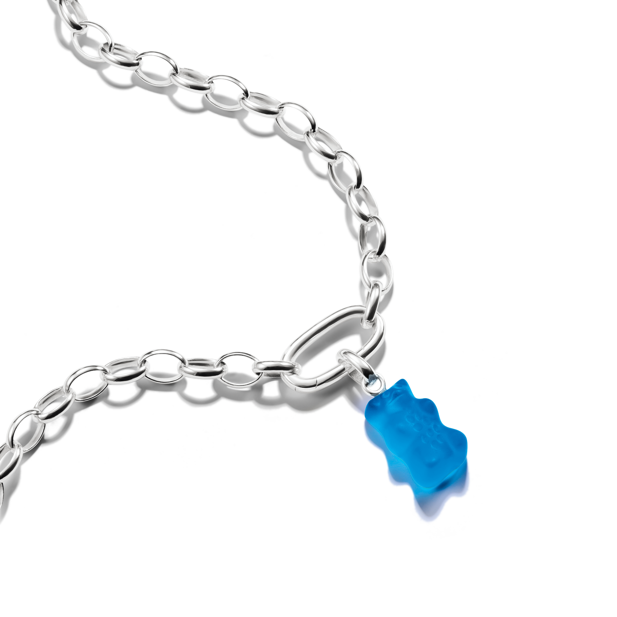 Thomas Sabo CC1275-017-1 Charm-Goldbären-Anhänger in Blau Connect Silber