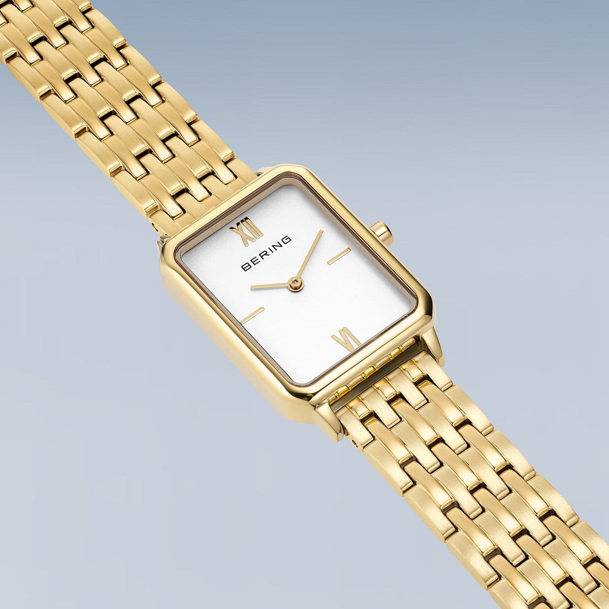 Bering 17423-734 Damenuhr Quarz eckig gold