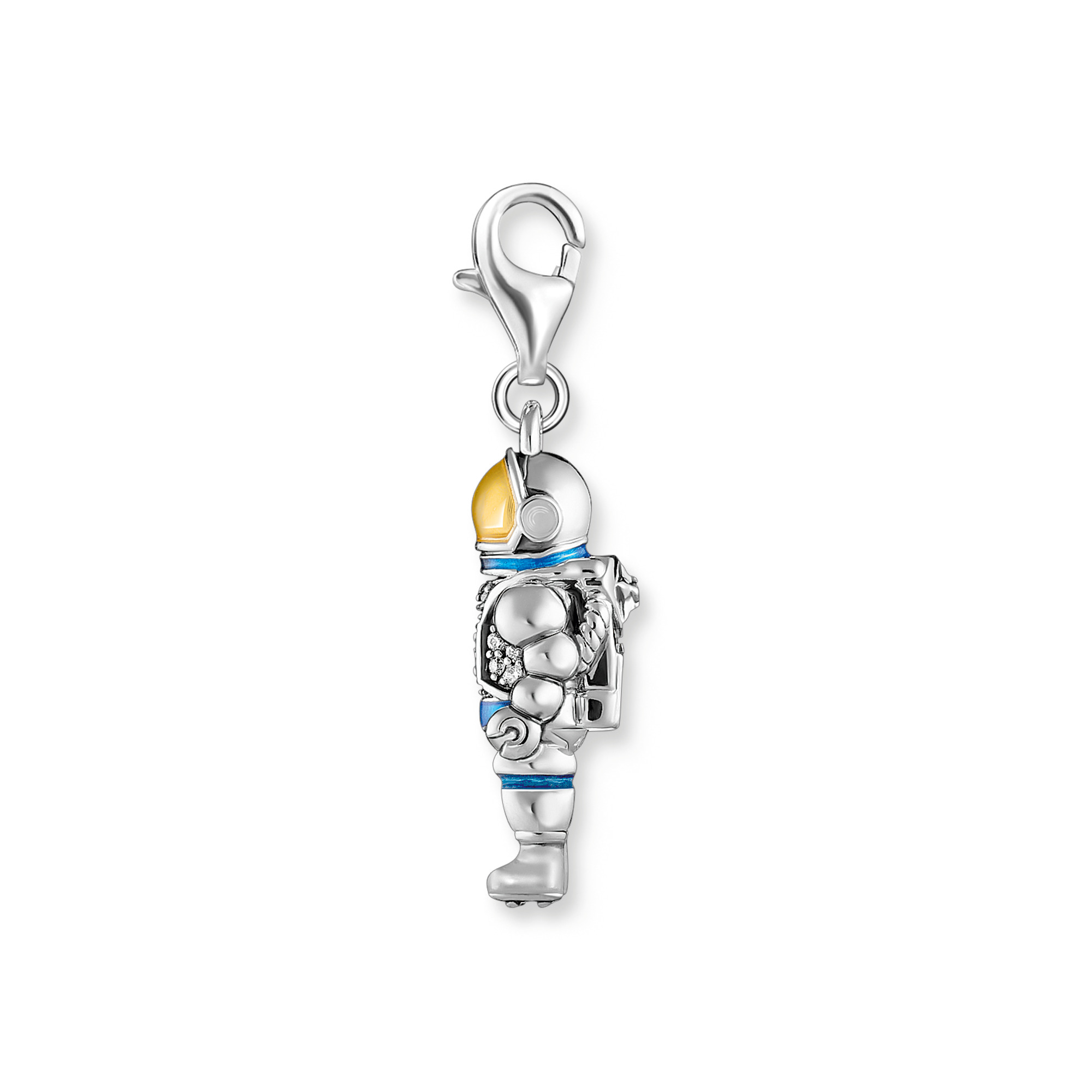 Thomas Sabo 2037-691-7 Charm-Anhänger Astronaut mit bunten Steinen Silber geschwärzt
