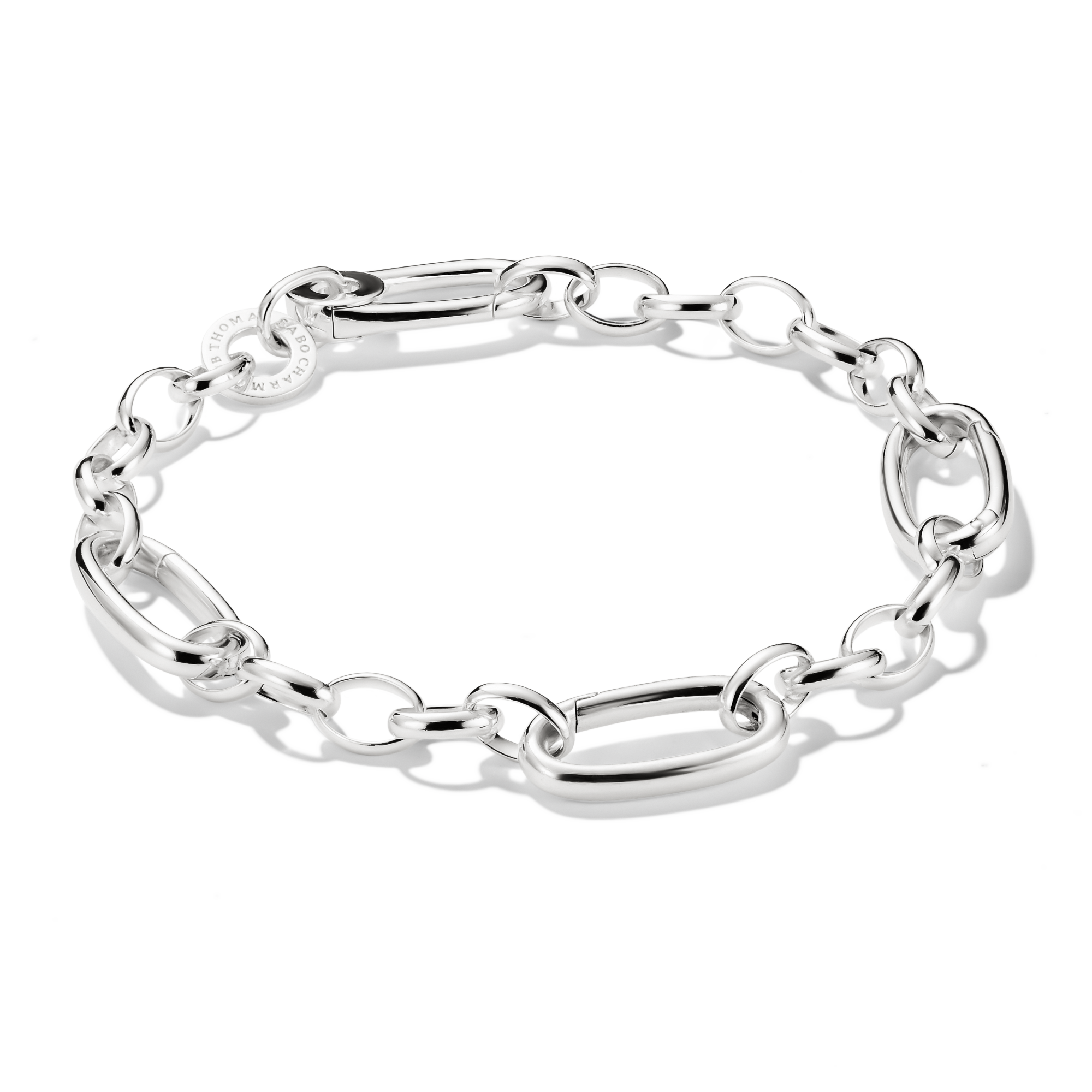 Silbernes Charm-Armband mit drei Befestigungselementen