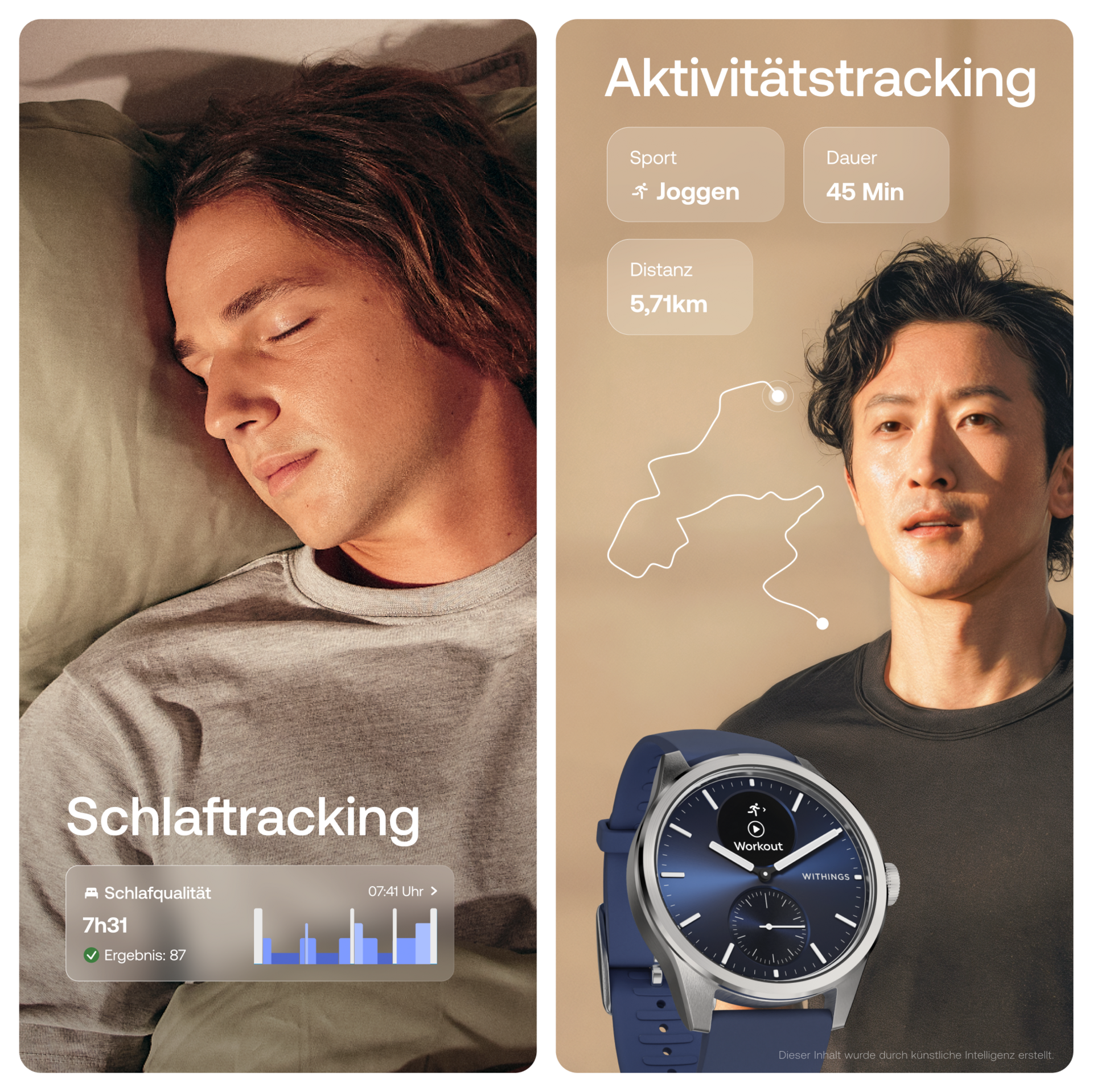 Withings HWA10-MODEL 12-ALL-I Scanwatch 2 - blau 42mm