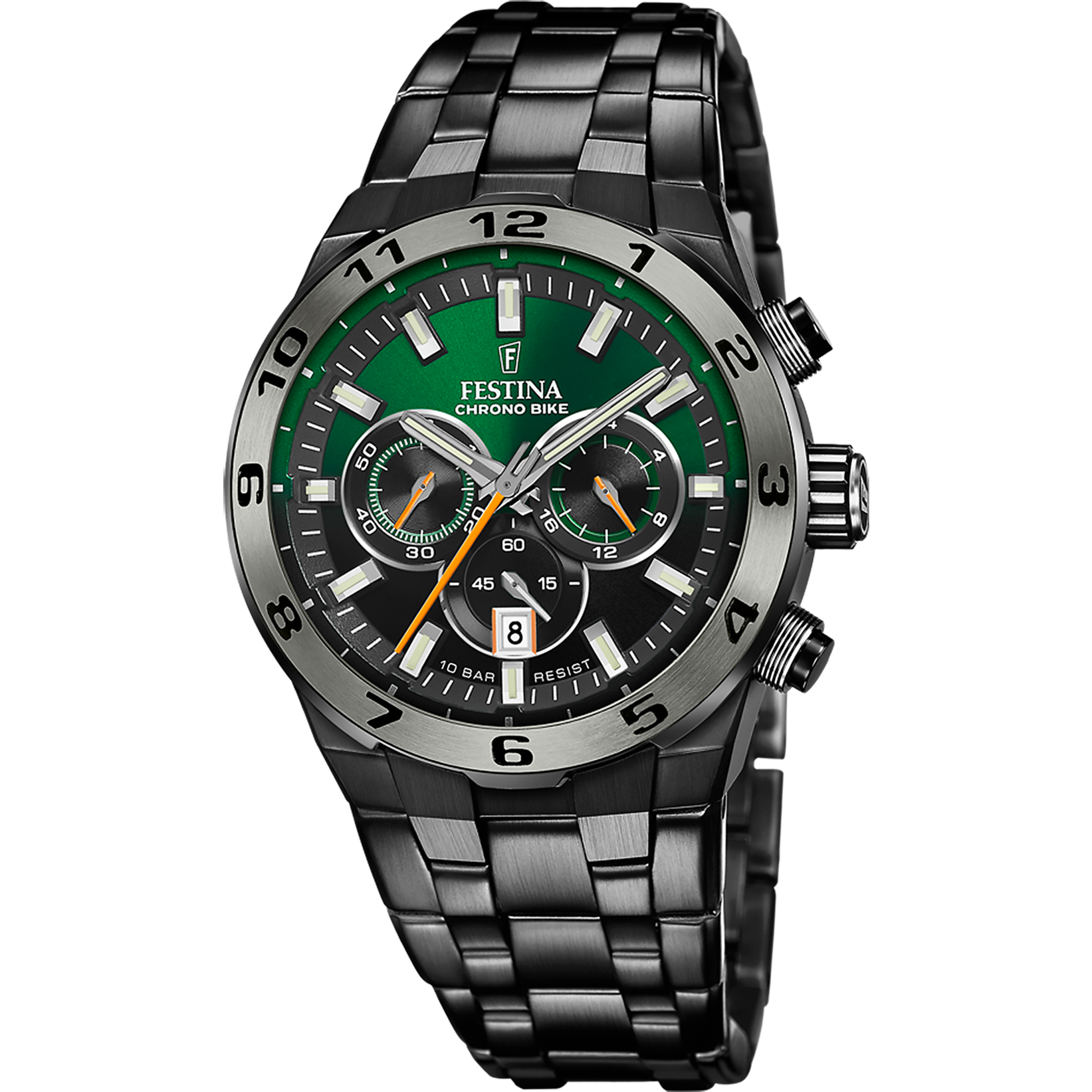 Festina Herren Chronograph Chrono Bike F20673/2 Gun Black mit Silikonband
